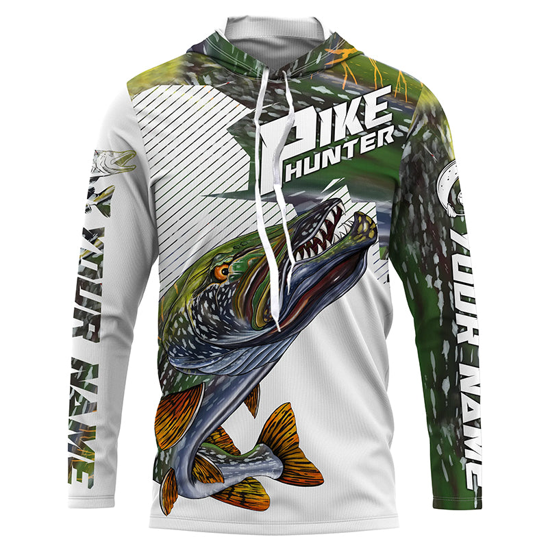 Pike Hunter Angry Pike Custom Nothern Pike Fishing Jerseys, Pike Fishing Scales Fishing Shirts | IPHW3836