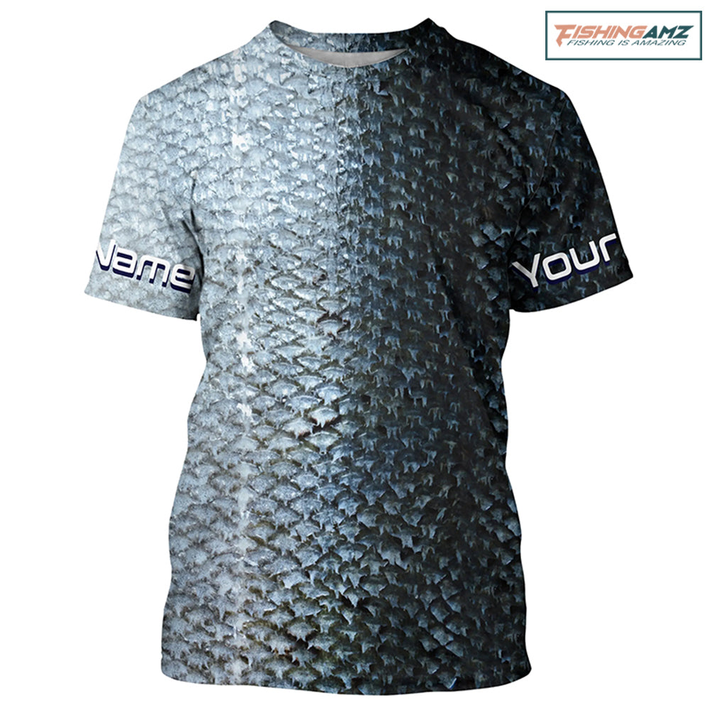 Chinook King Salmon Fishing Scales Custom Fishing T Shirts, Salmon Fishing Jerseys IPHW3986