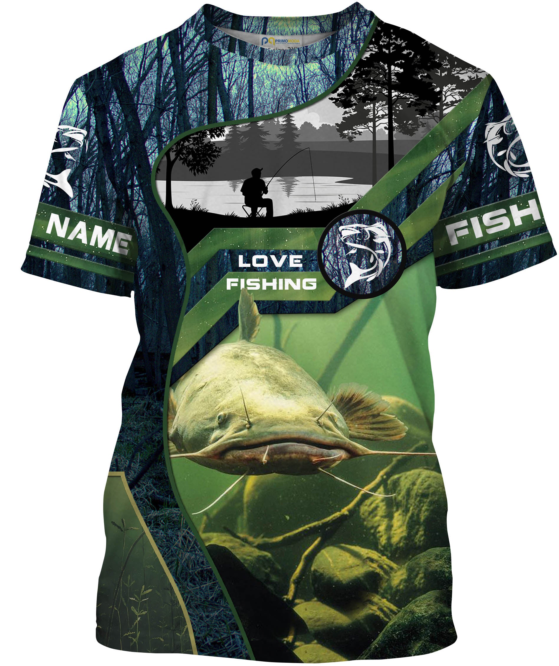 Flathead Catfish Custom Men Fishing T Shirts, UV Protection Fishing apparel - HPW28