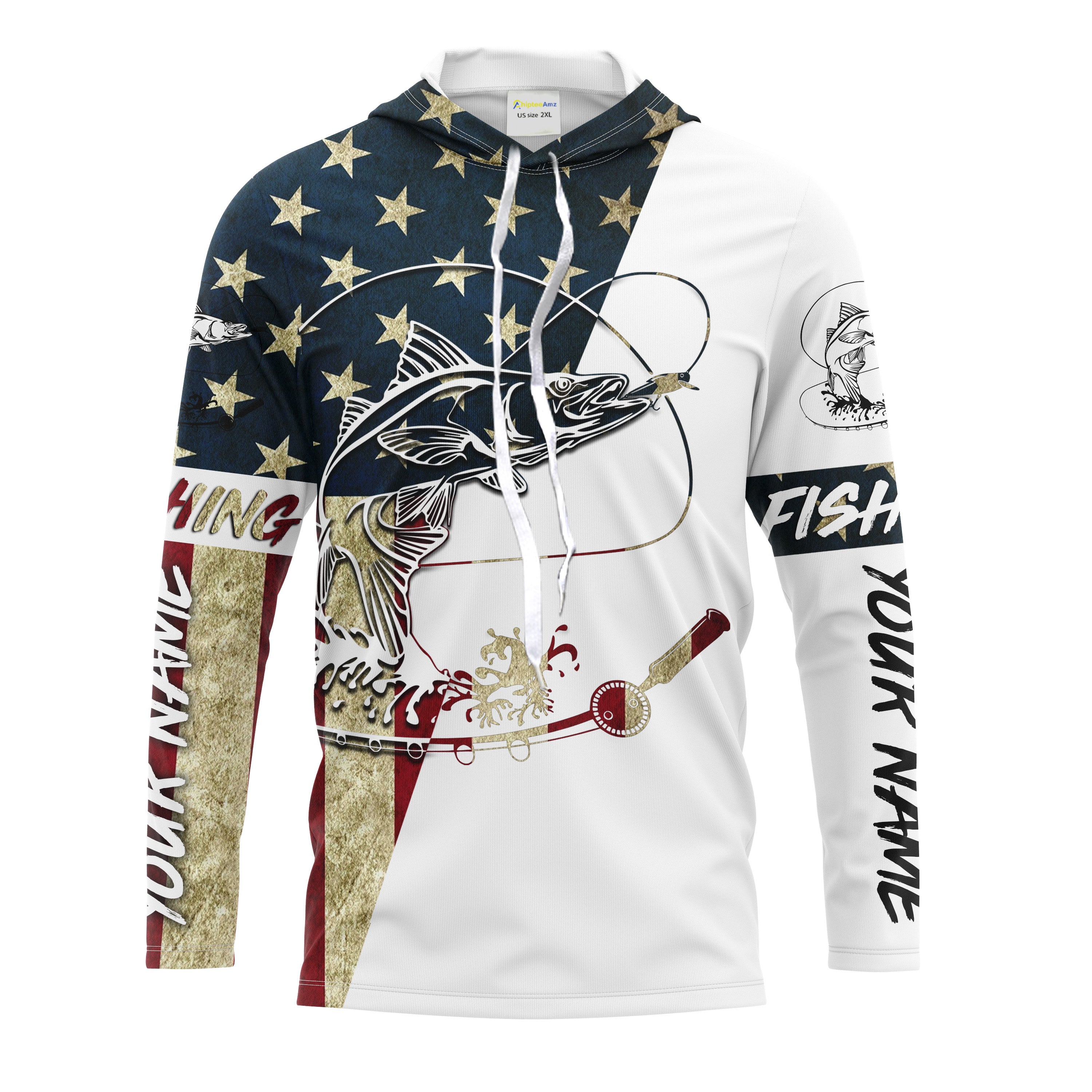 Snook Fishing American Flag Custom Long Sleeve Fishing Shirts, personalized Patriotic Fishing gifts IPHW1612