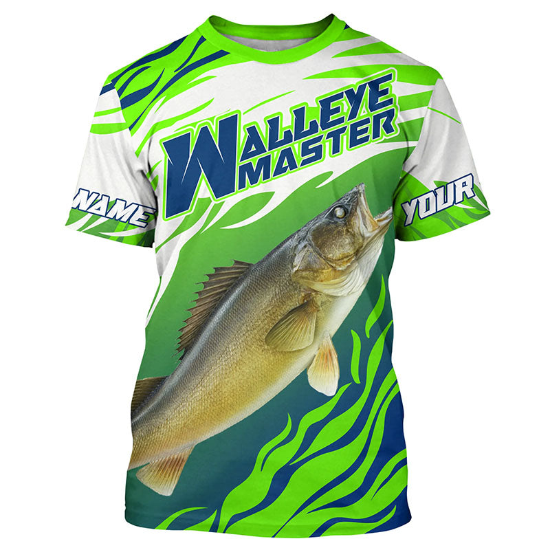 Walleye Fishing Custom UV Protection Short Sleeve Fishing Shirts, Walleye Master Tournament Shirt IPHW3933
