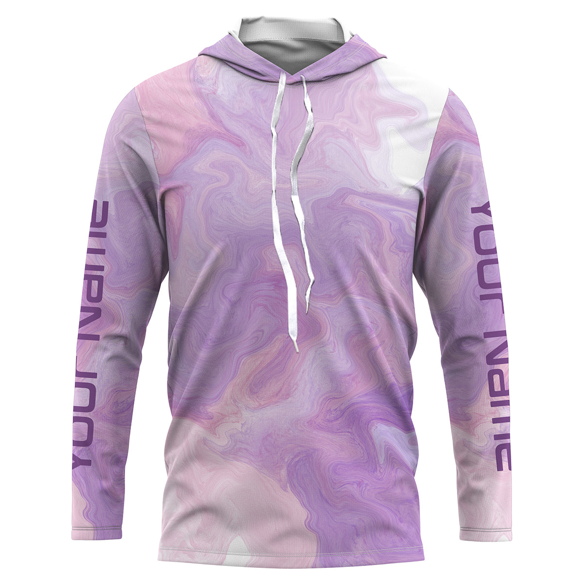 Purple Tie dye camo Womens Long sleeve Fishing Shirts, Personalized Women Fishing apparel IPHW1724