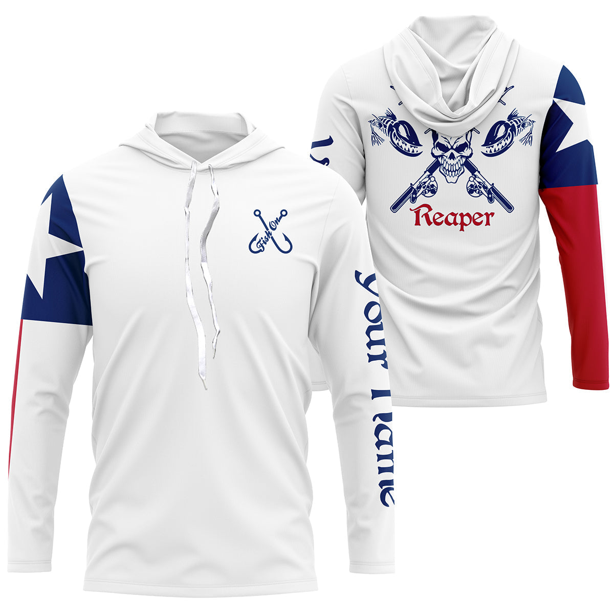 Fishing Fish reaper Custom Texas Flag Fishing Shirts, Texas Fishing jerseys IPHW1811