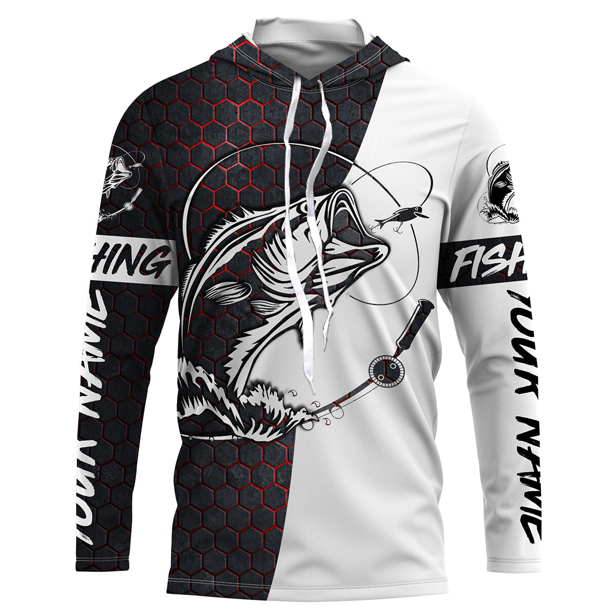 Custom Bass Fishing Long Sleeve performance Fishing Shirts, personalized Bass Fishing jerseys IPHW2735