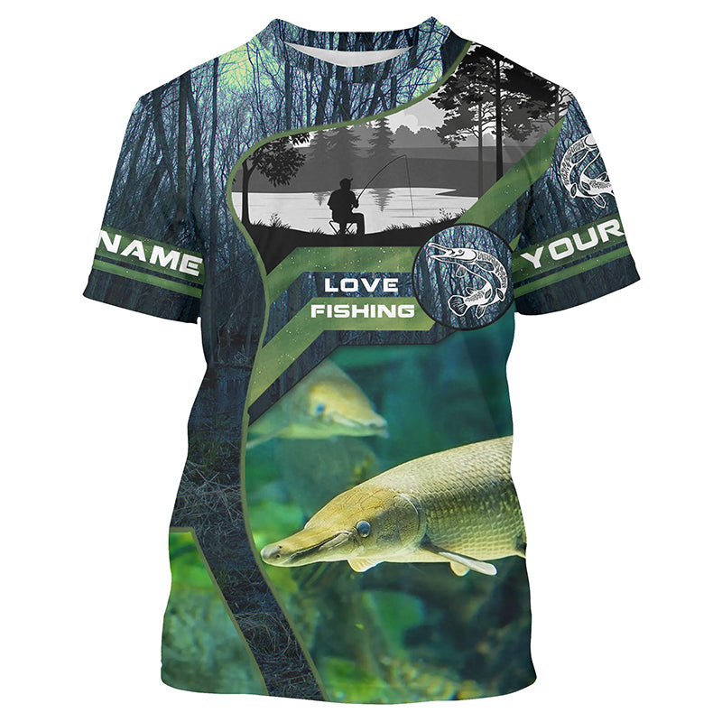 Alligator Gar Custom Short Sleeve UV Fishing Shirts, Gar Hunter Fishing Gifts IPHW3938