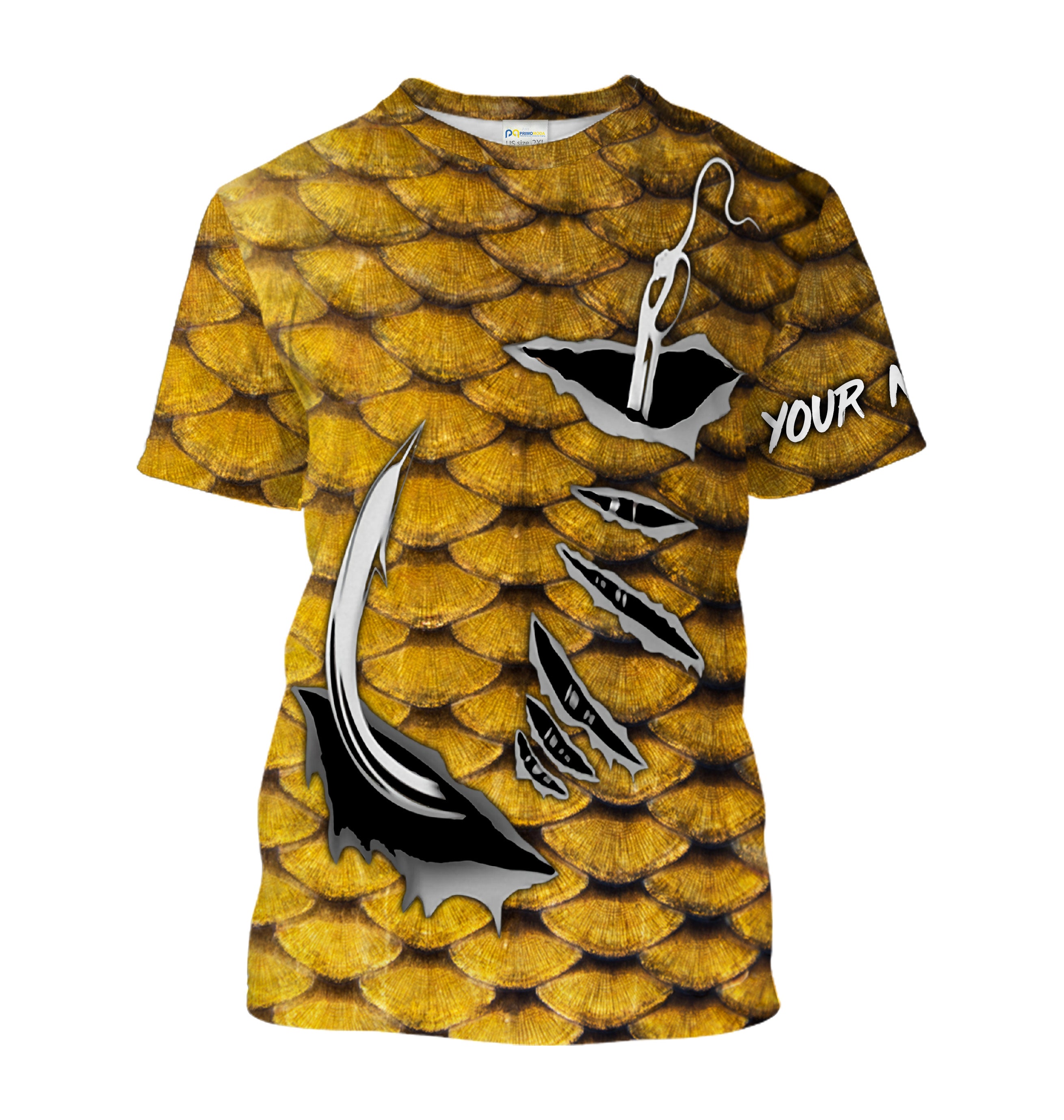 Carp Fish scales Custom men performance Fishing T Shirts UV Protection - HPW119