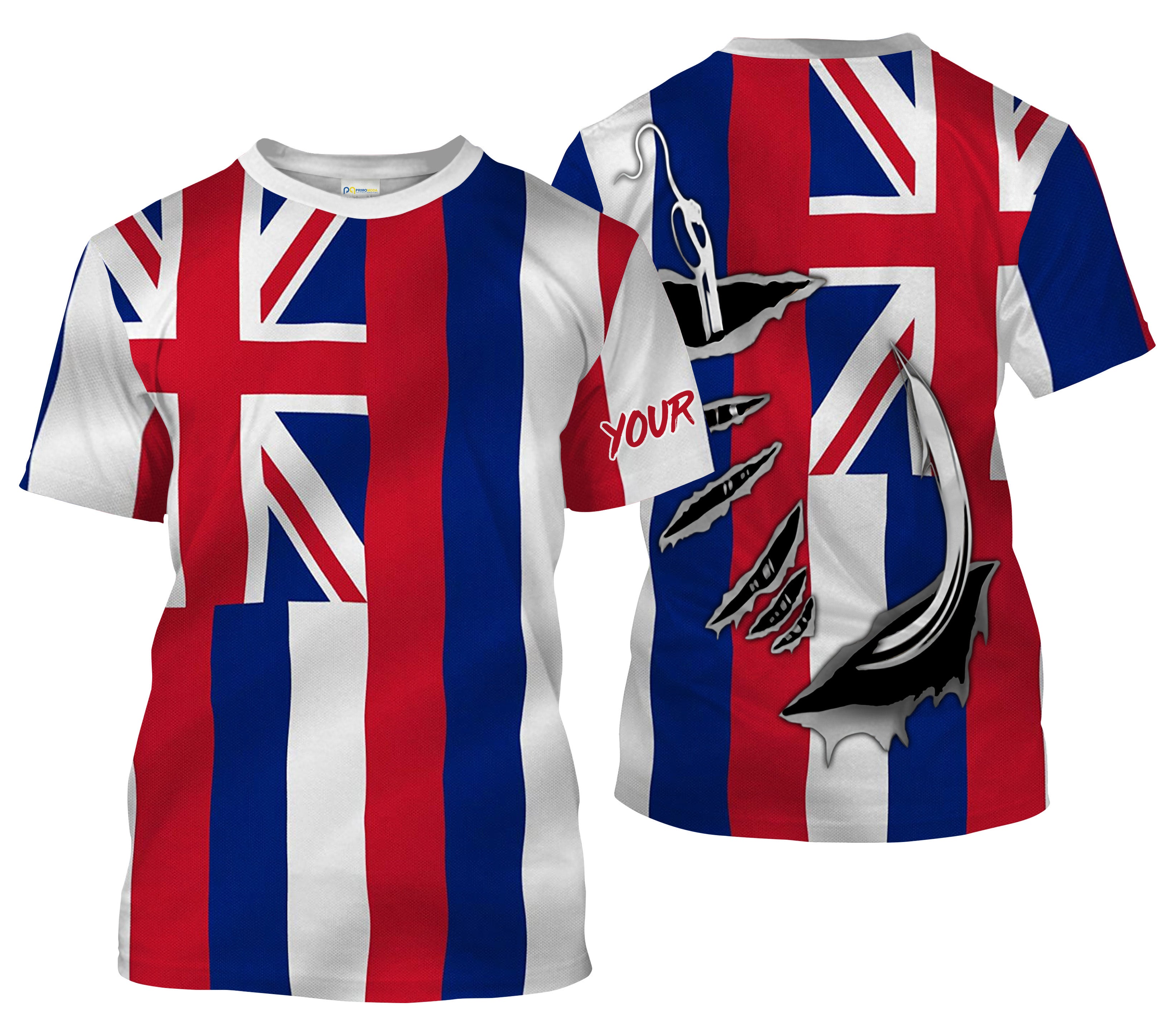 Hawaii State Fishing Custom Hawaiian Flag 3D Fish Hook UV protection Men fishing apparel gifts - HPW50