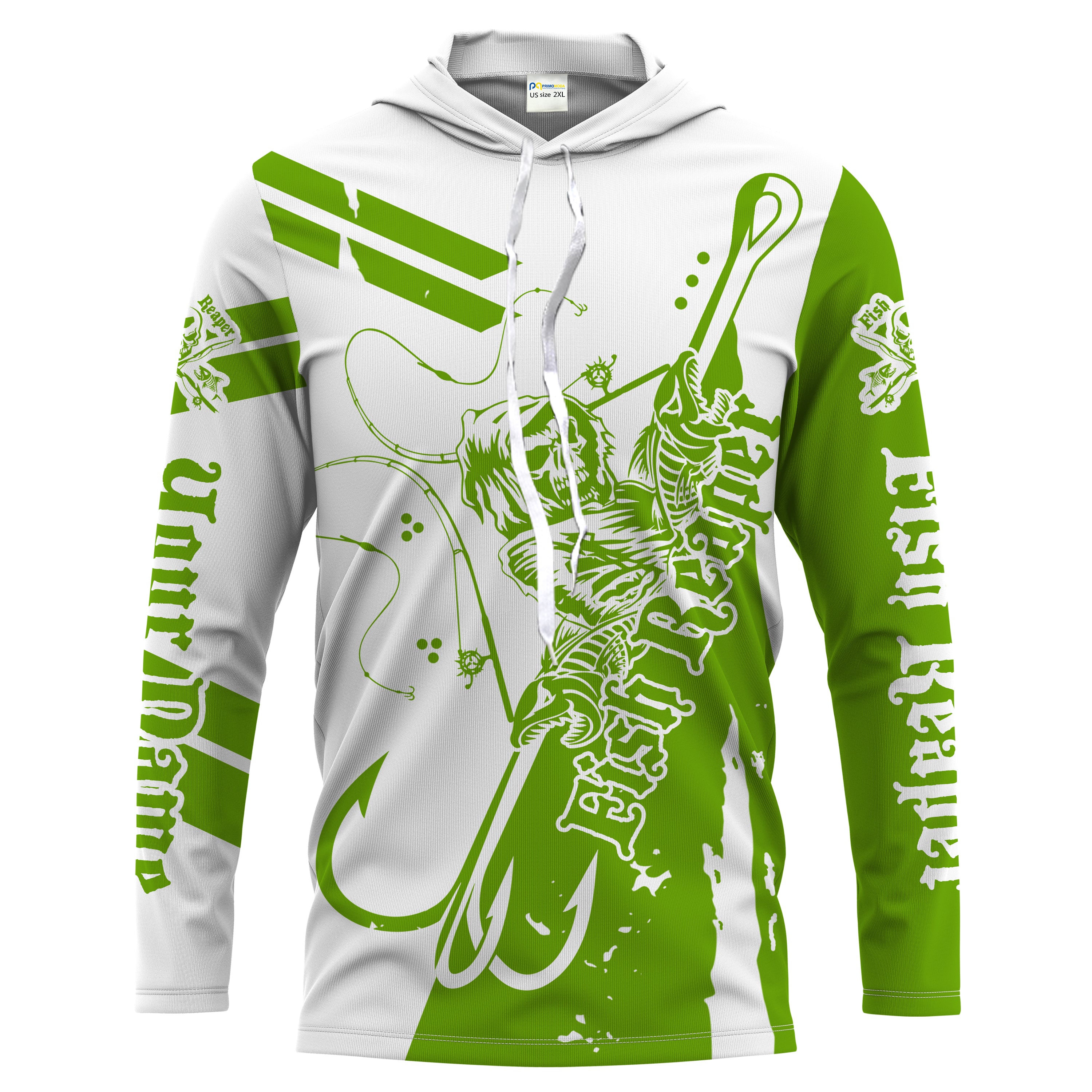 Fish reaper Custom Long Sleeve performance Fishing Shirts Fishing apparel | green - HPW251