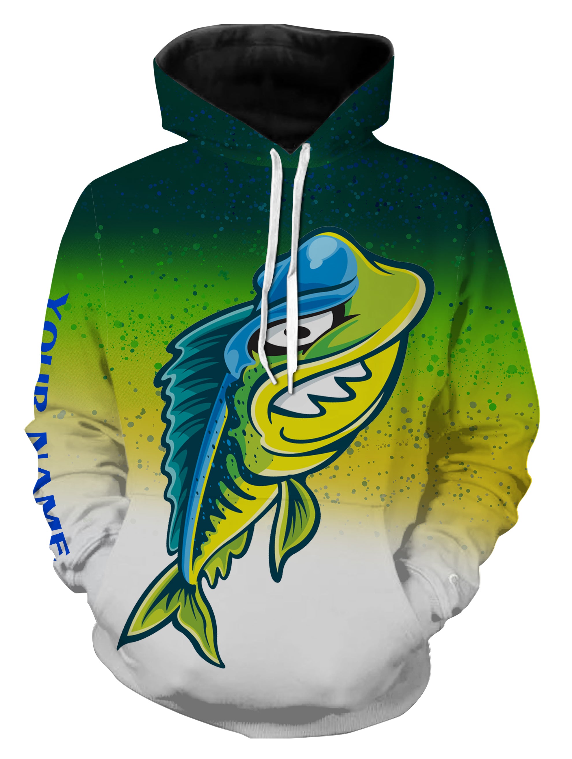Funny Mahi mahi skeleton green scales Custom name fishing shirts jerseys | Hoodie - NPQ912