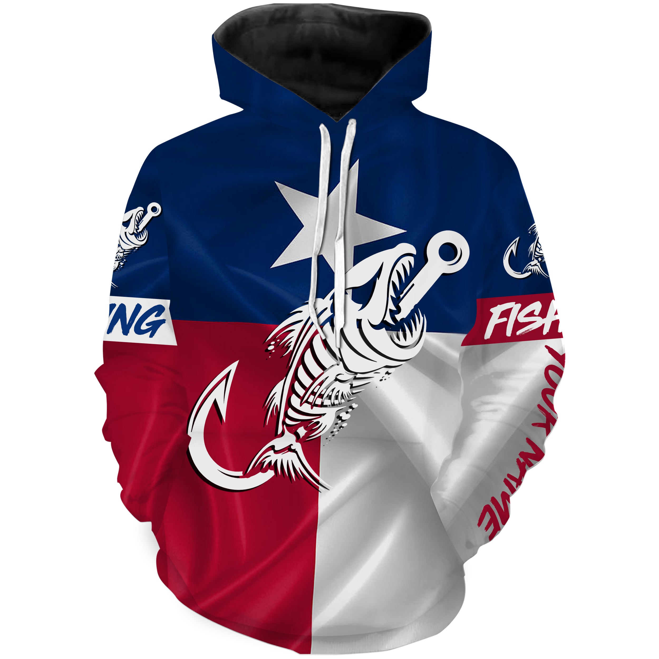 Texas fishing Fish hook fish skull Custom Name Fishing shirts | Hoodie - NPQ679