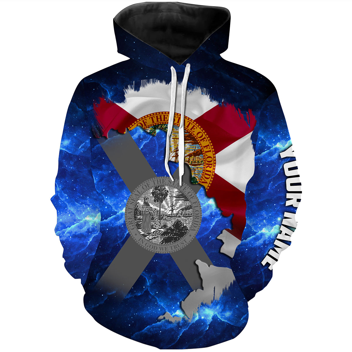 Florida Flag blue galaxy Universe patriotic Custom name fishing jerseys | Hoodie - NPQ817
