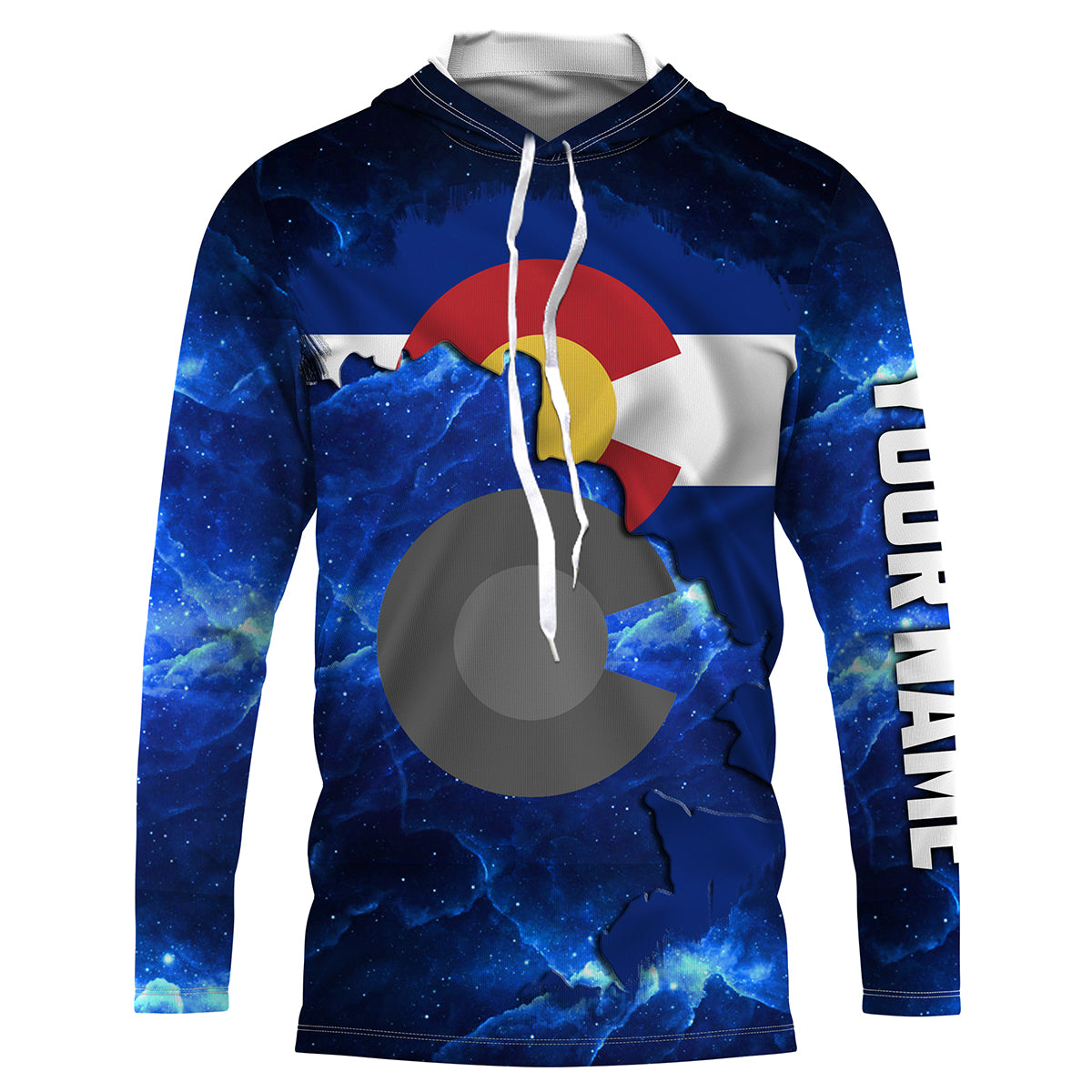 Colorado Flag blue galaxy Universe patriotic Custom name fishing jerseys | Long sleeve, Long Sleeve Hooded NPQ818