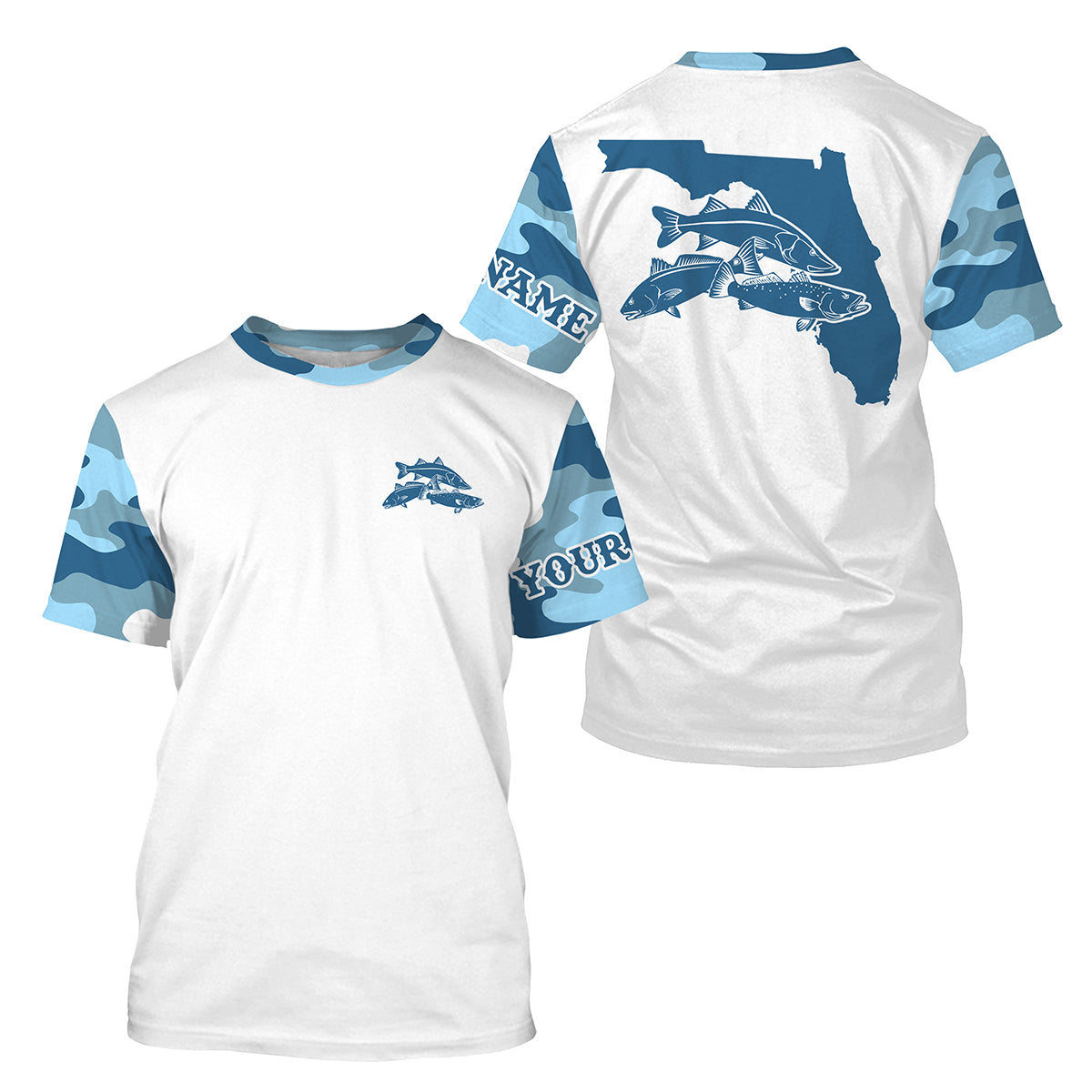 Inshore slam Florida fishing Redfish, Trout, Snook patriotic fishing jersey Custom fishing T-shirt NPQ482