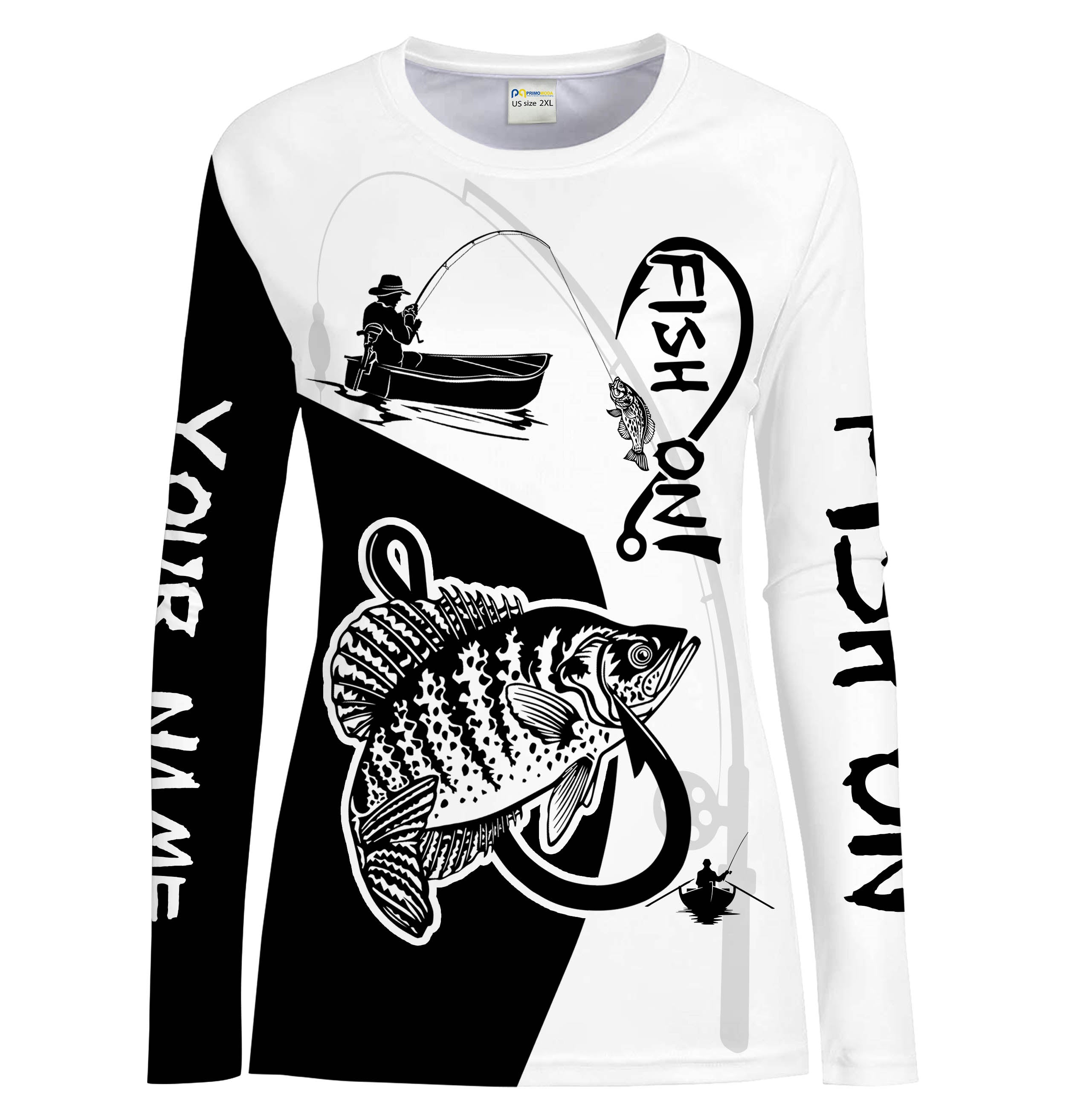 Crappie Fish On tournament fishing apparel UV protection UPF 30+ long –  FishingAmz