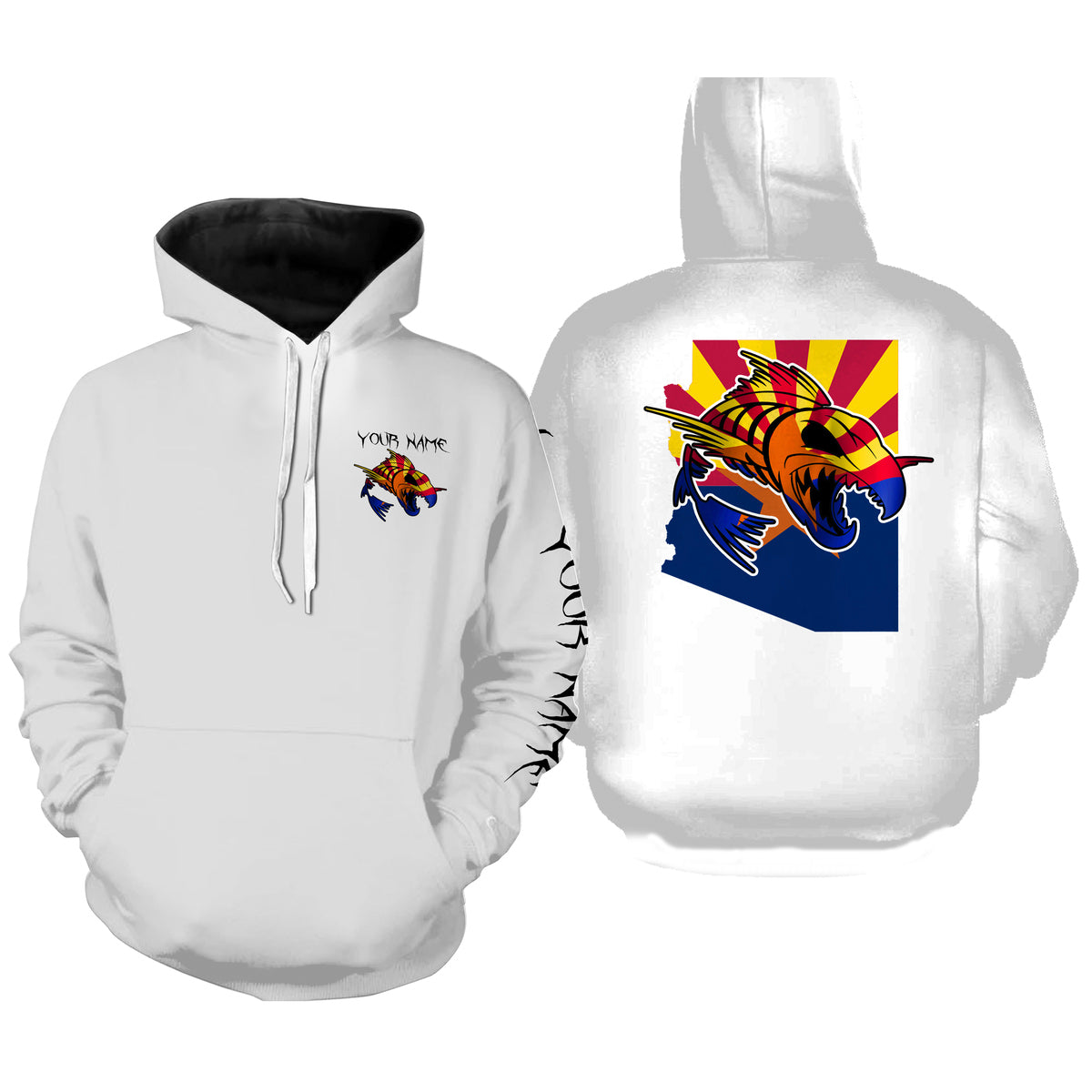 Arizona fishing fish reaper skull Custom name fishing shirts jerseys | Hoodie - NPQ942