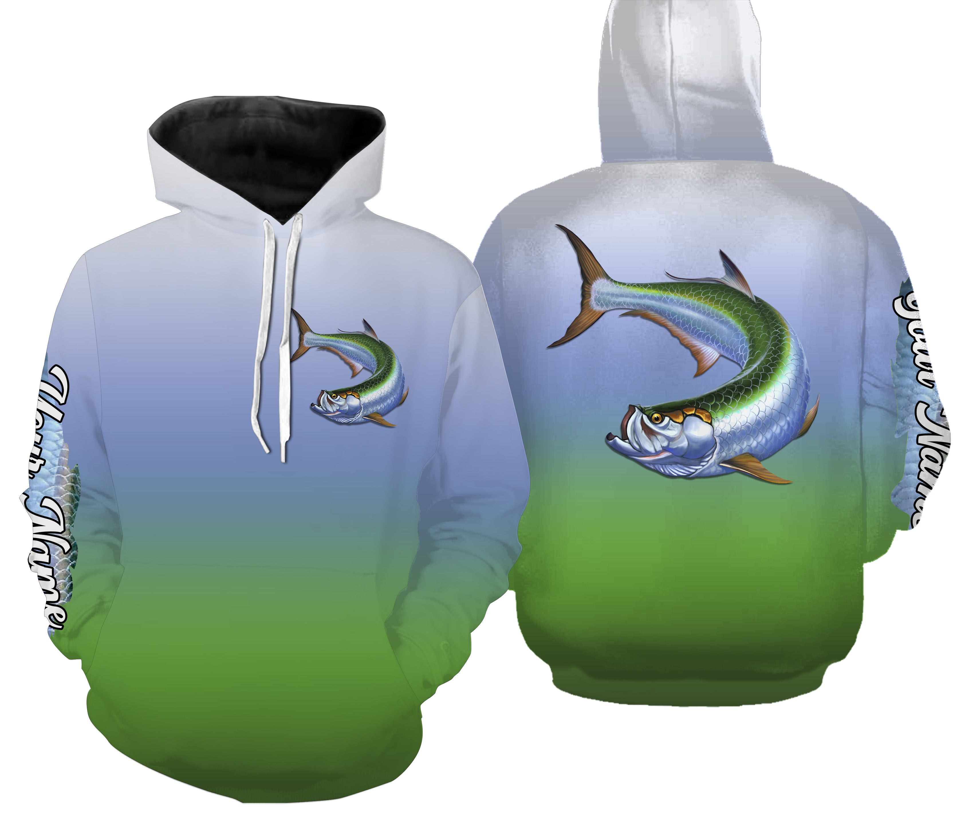 Tarpon fishing saltwater fish scales Custom Name Fishing shirts | Hoodie - NPQ639
