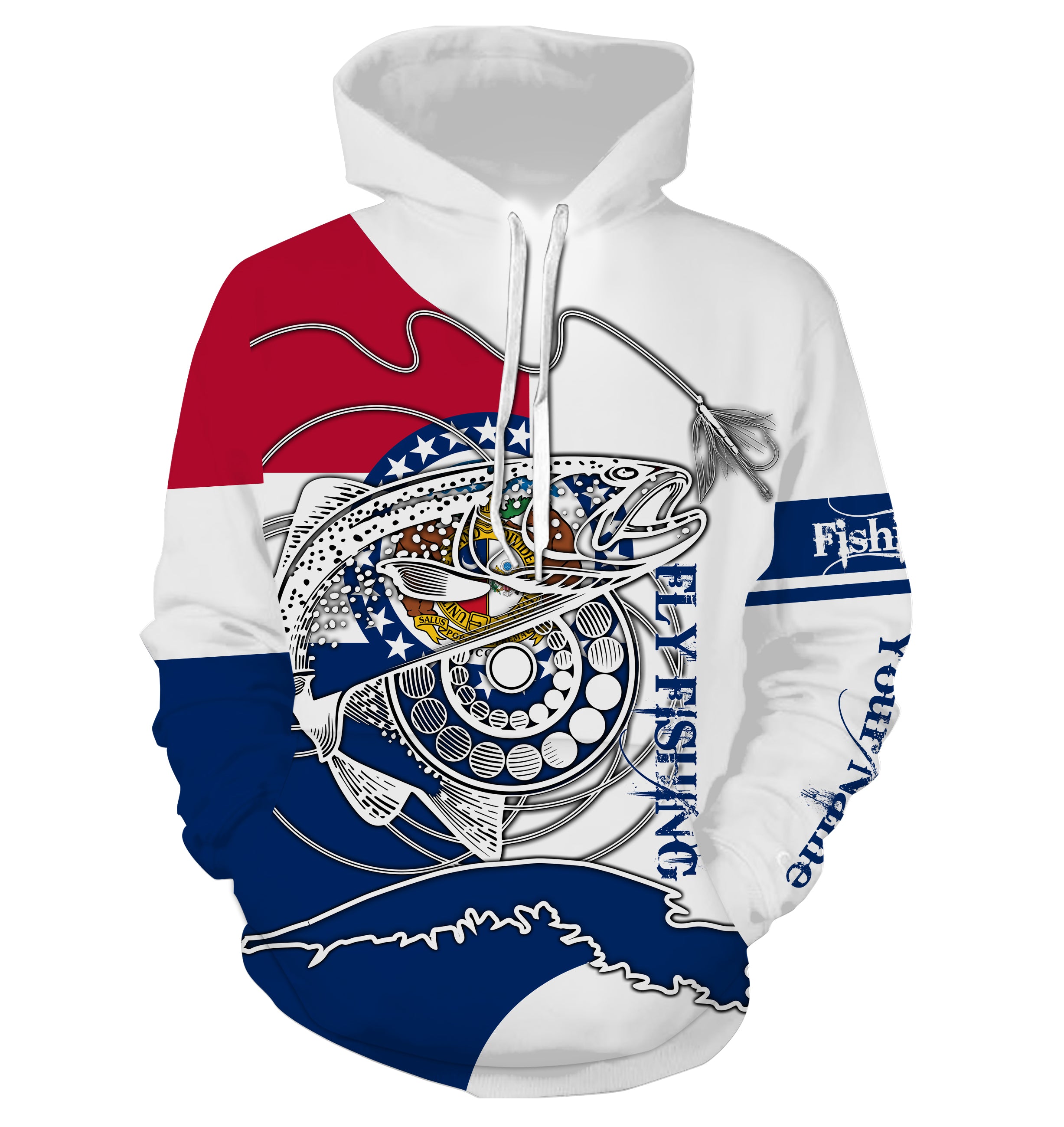 Trouts fly fishing in Missouri flag patriotic Custom name fishing jerseys | Hoodie - NPQ820