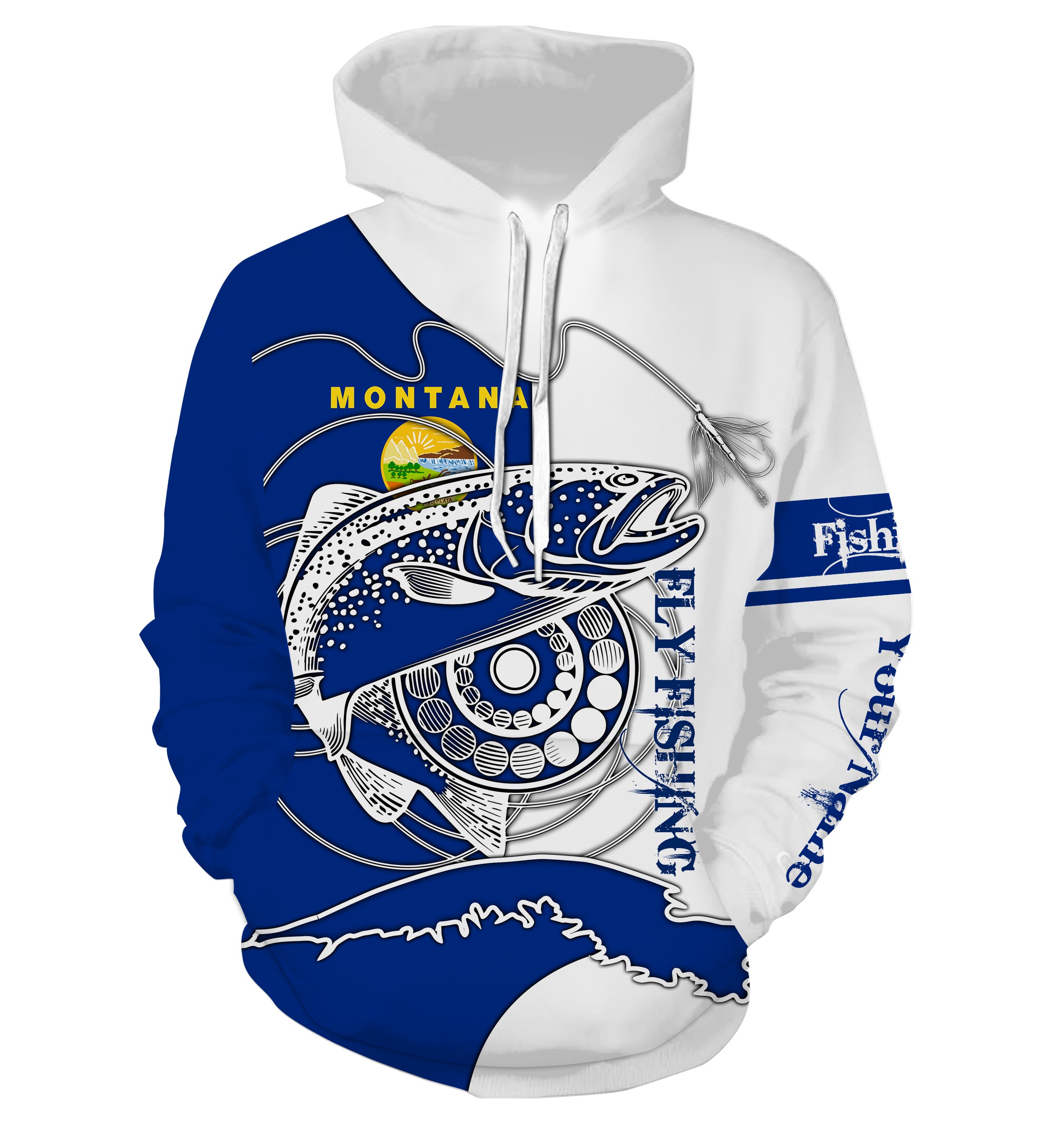 Montana Trouts fly fishing flag patriotic Custom name fishing jerseys | Hoodie - NPQ822