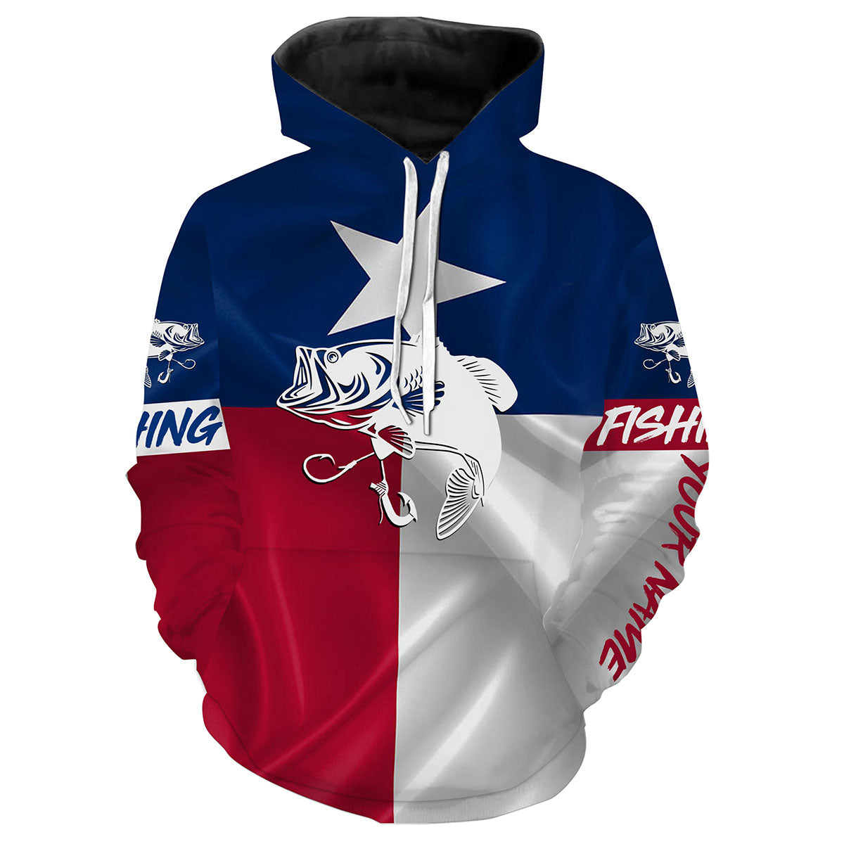Largemouth Bass fishing tattoo Texas Flag Custom fishing hoodie, Fishing gift NPQ256
