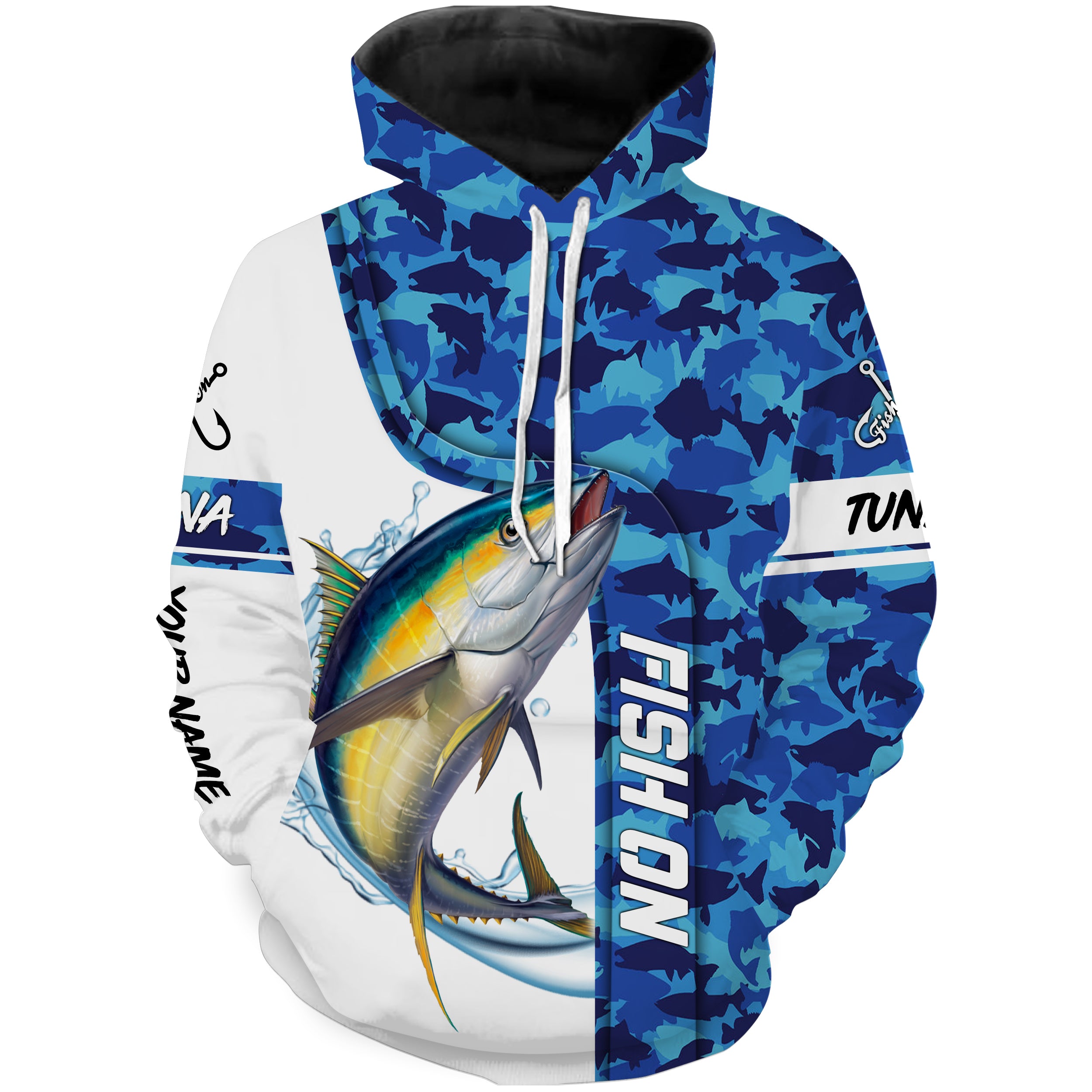 Tuna fishing blue sea camo saltwater Custom name fishing shirts jerseys | Hoodie - NPQ871