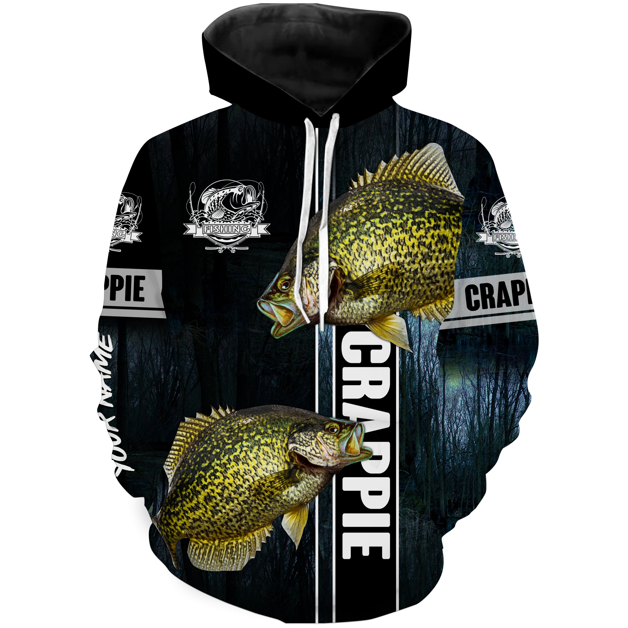 Crappie Fishing blue camo custom fishing shirts for men, women | Hoodie - NPQ498