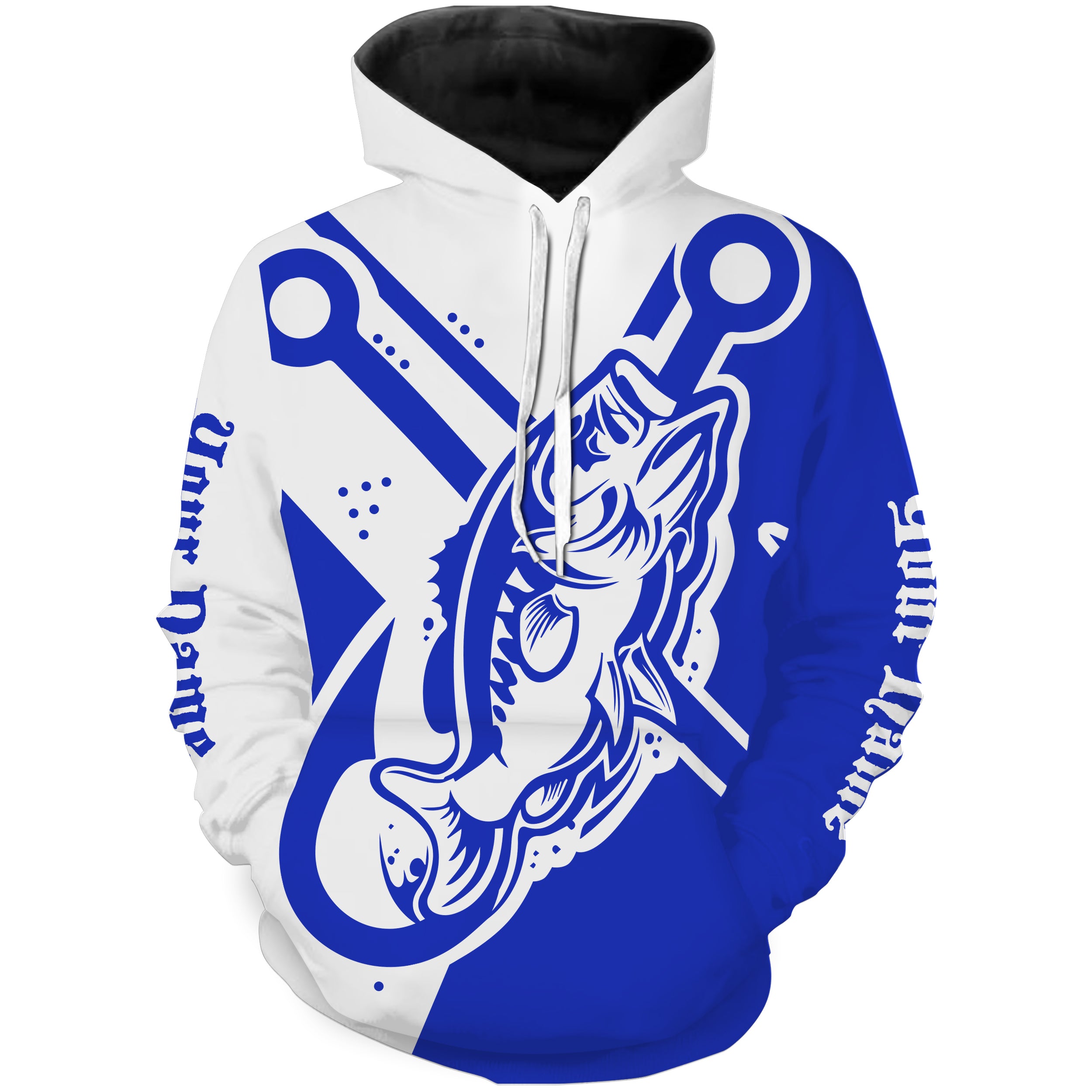 Largemouth bass fishing tattoo fish on blue Custom name Bass fishing shirts jerseys | Hoodie - NPQ892