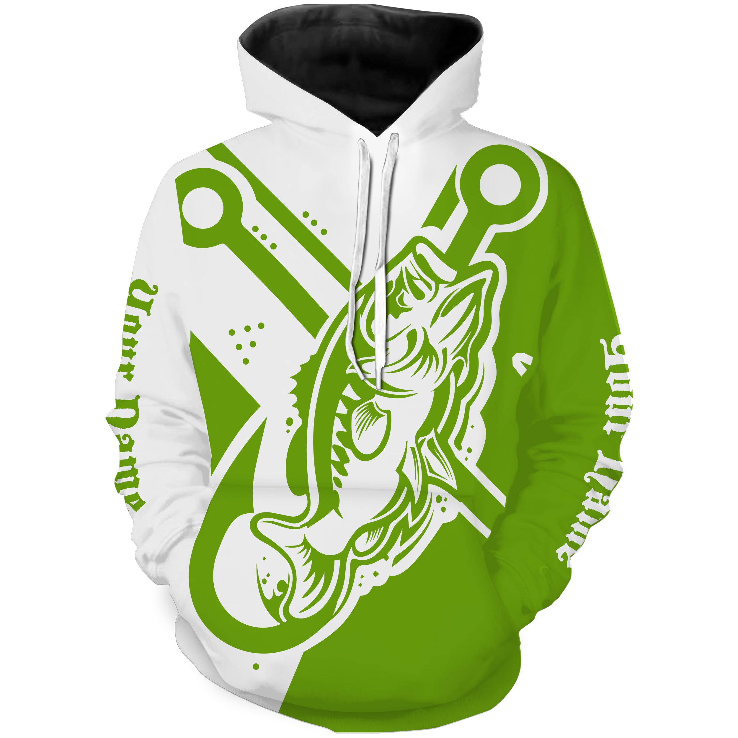 Largemouth bass fishing tattoo fish on green Custom name Bass fishing shirts jerseys | Hoodie - NPQ894