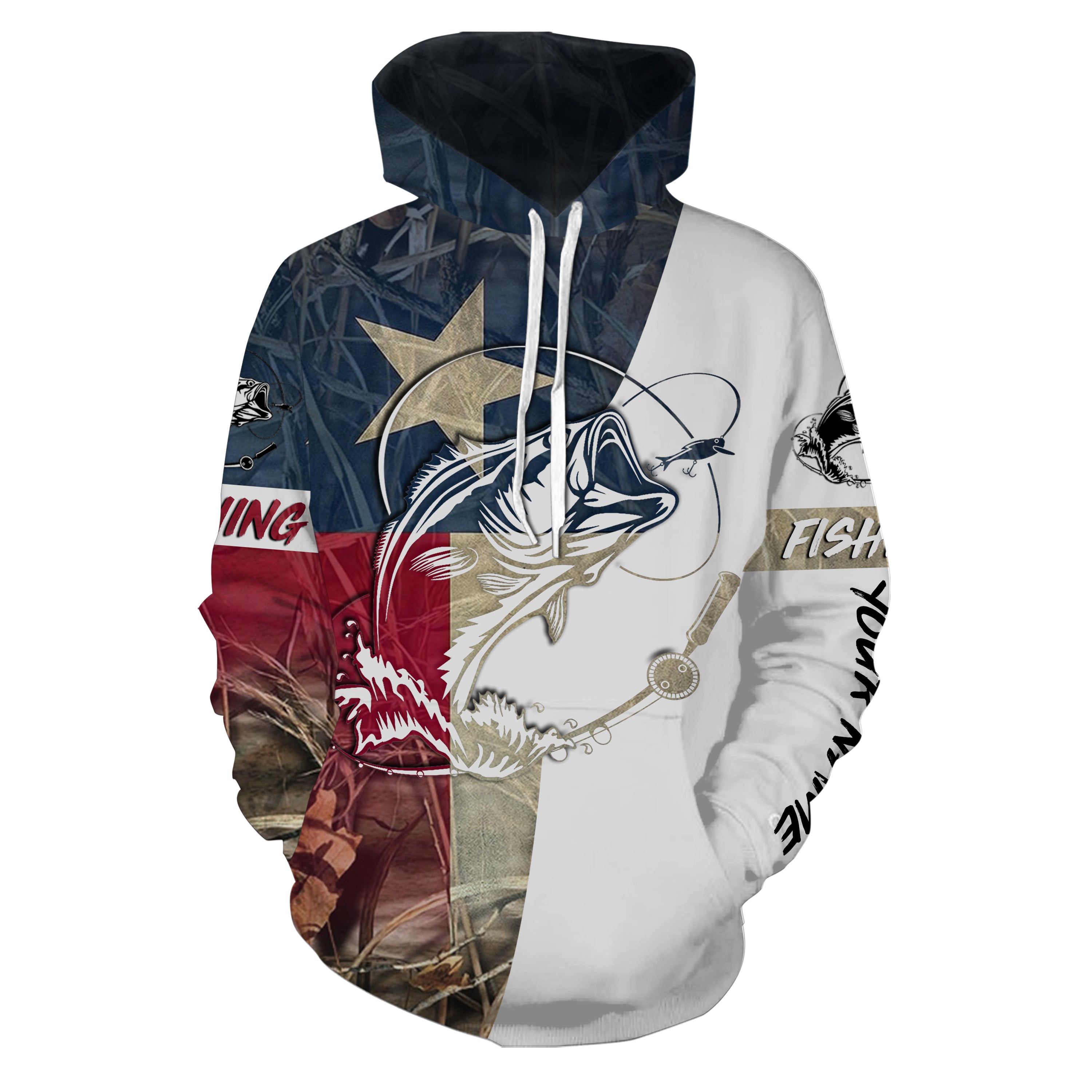 Texas Bass Fishing Texas Flag Camo Custom Name 3D Full Printing Shirt | Hoodie - SDF132