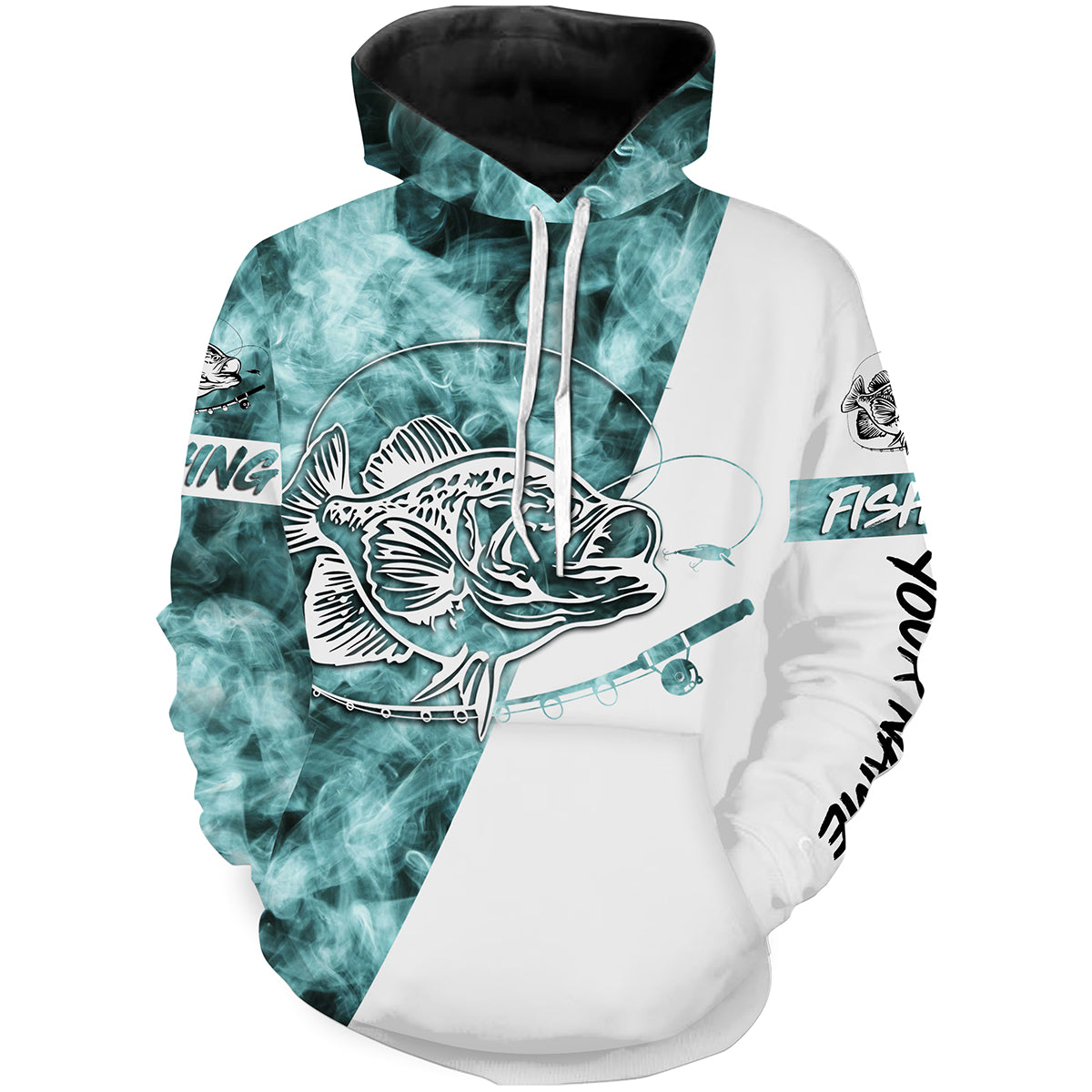 Crappie Fishing Blue Smoke 3D Customized Name Shirts For Fisherman Personalized Fishing Gifts | Hoodie - SDF84