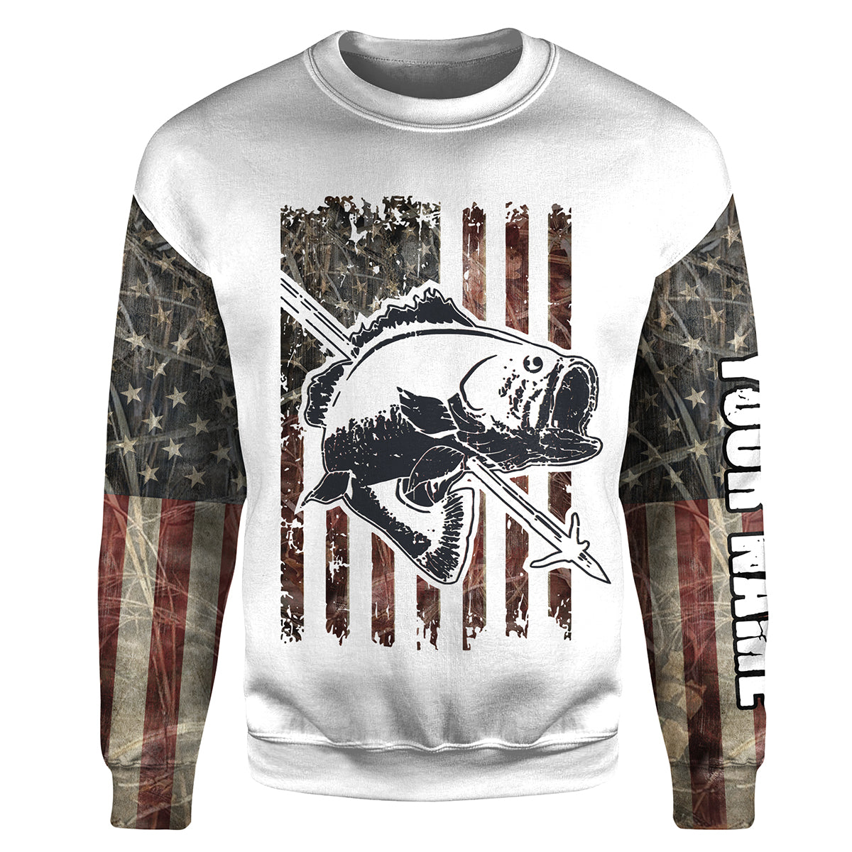 Bowfishing American USA Flag Camo Custom Name 3D All over printed Shirts | Sweatshirt - SDF135