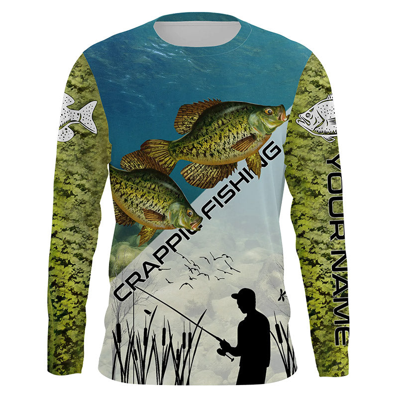 Personalized Crappie Fishing Long Sleeve Fishing tournament shirts