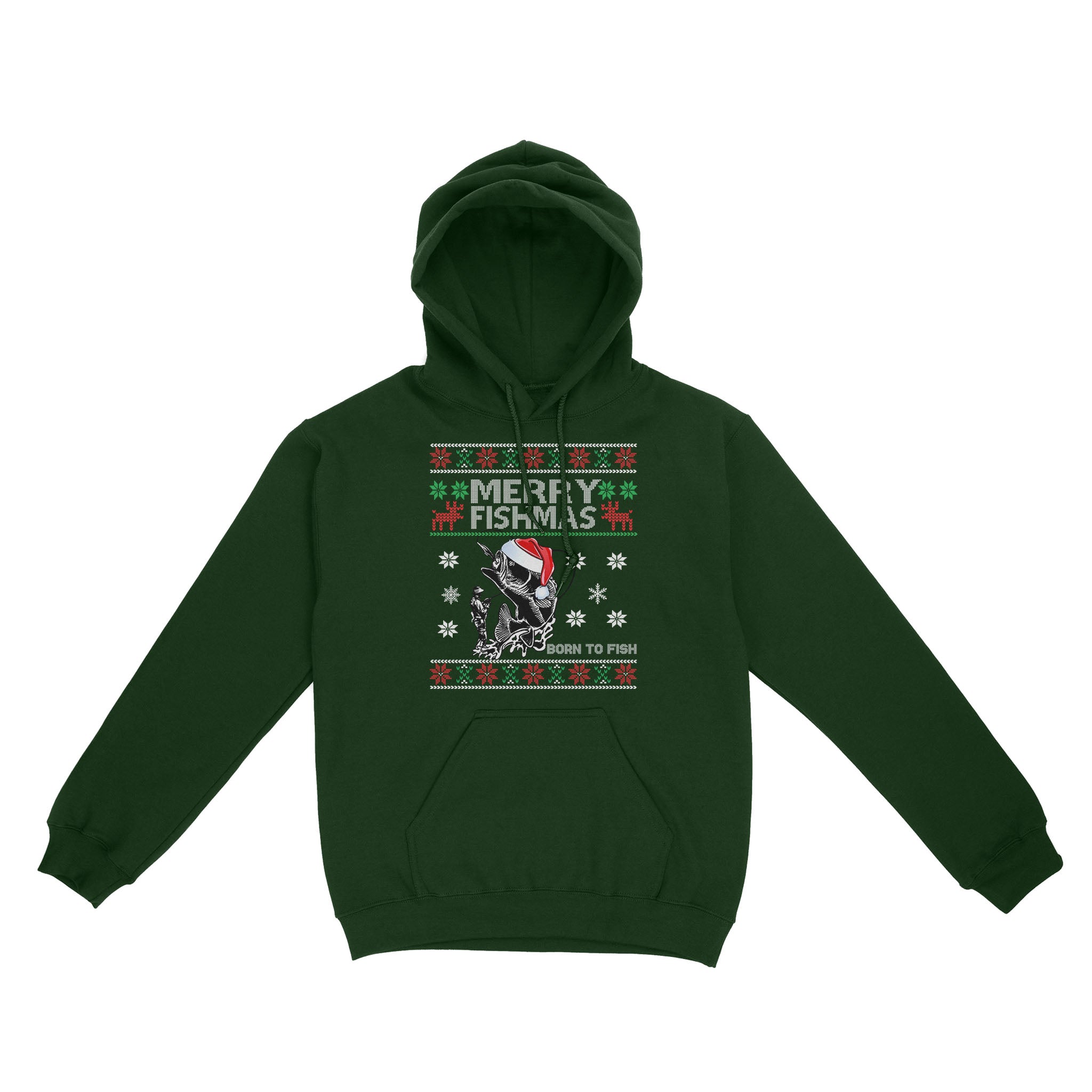 Funny Merry Fishmas Fishing Fisherman Angling Christmas Xmas Gifts Ugly Standard Hoodie FSD2509