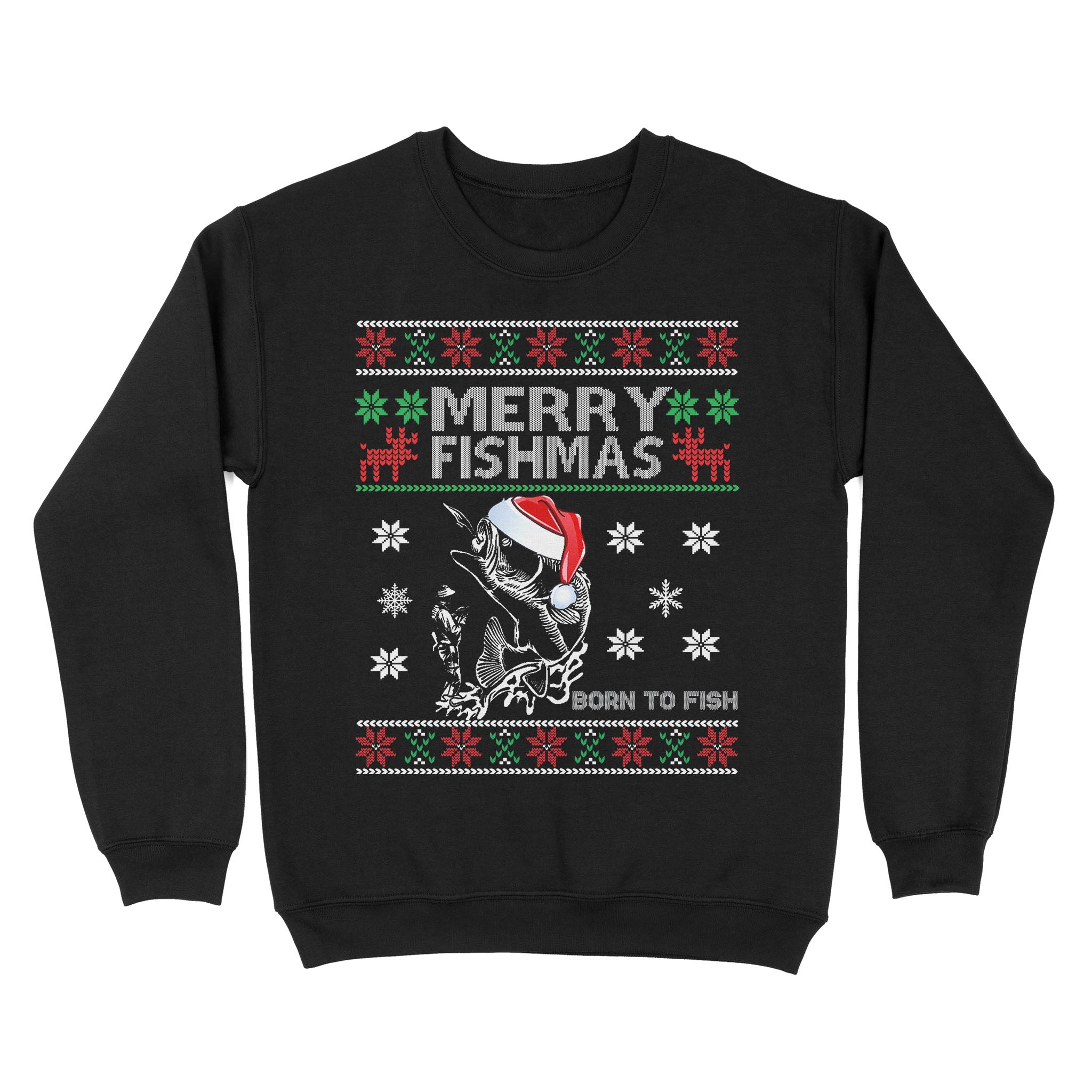 Funny Merry Fishmas Fishing Fisherman Angling Christmas Xmas Gifts Ugly Standard Sweatshirt FSD2509