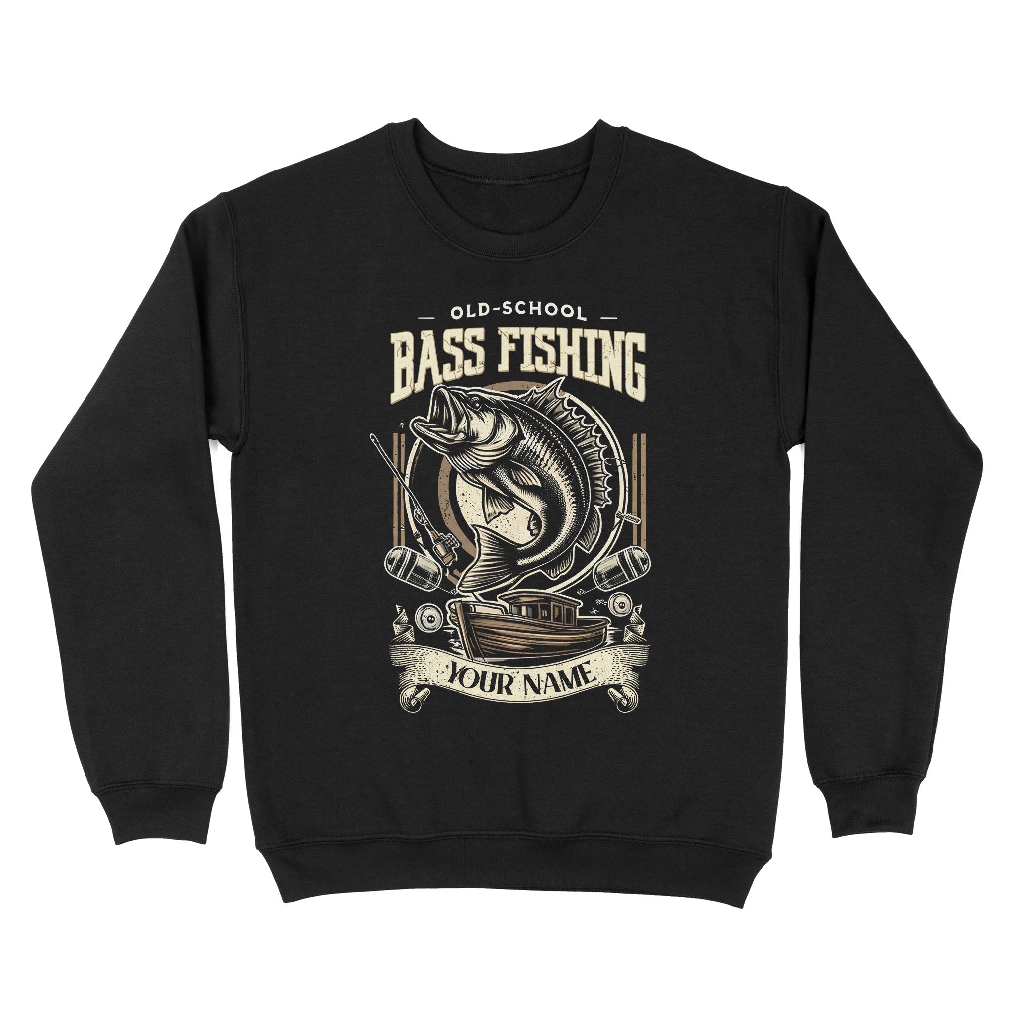 Sweatshirt - Old school bass fishing personalized fishing shirt A58