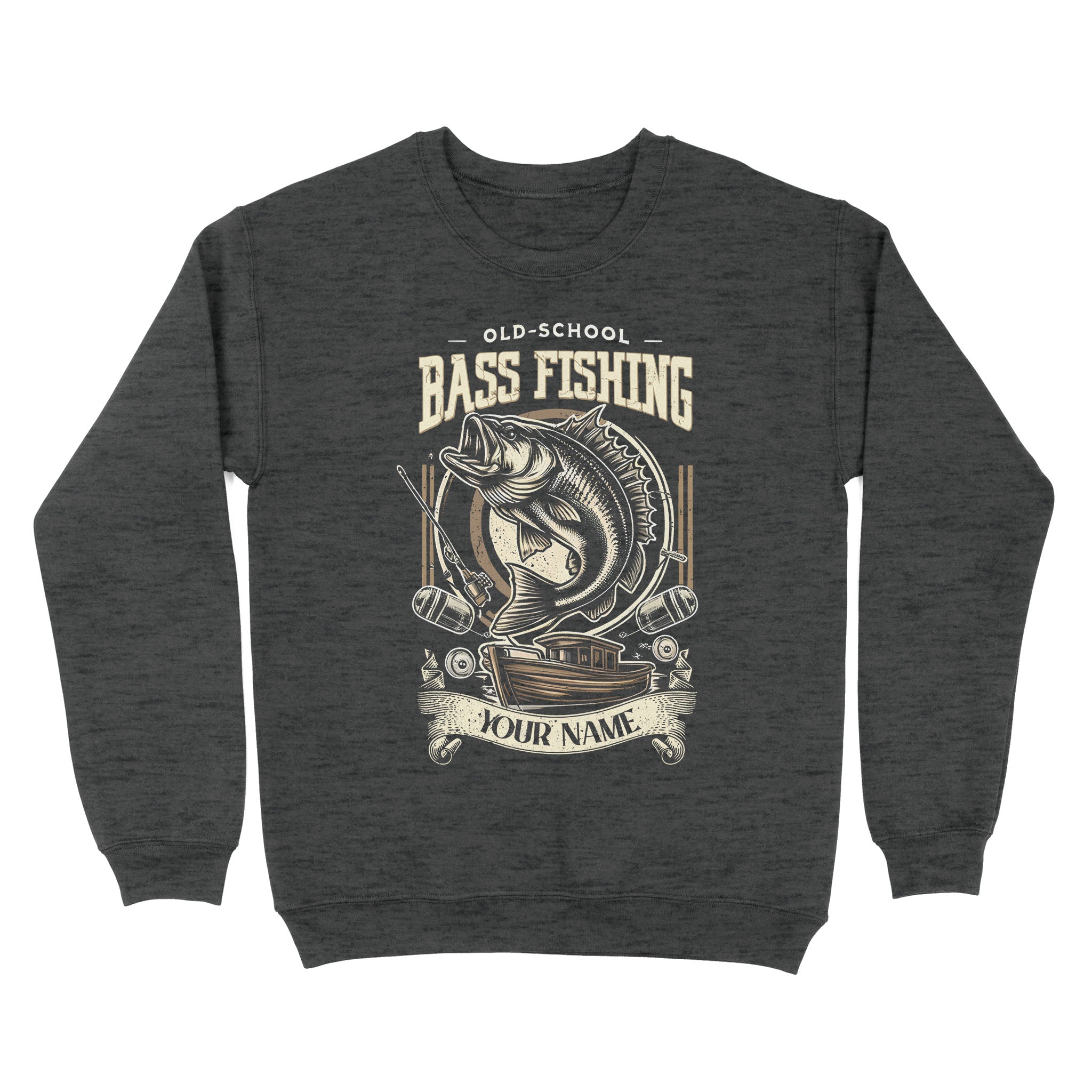 Sweatshirt - Old school bass fishing personalized fishing shirt A58