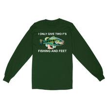 Load image into Gallery viewer, Funny fishing shirt - I only give two f&#39;s Long Sleeve
