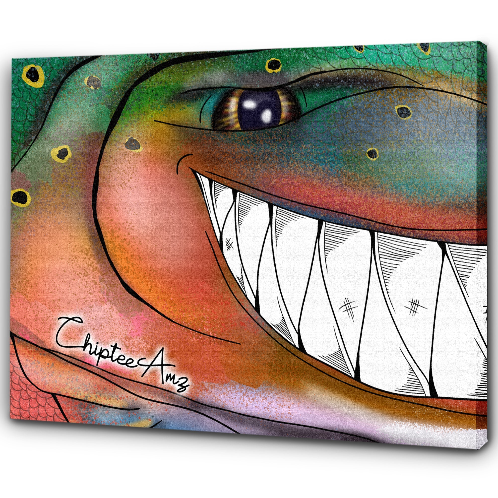 Trout fly fishing art Matte Canvas Rainbow trout fish wall art