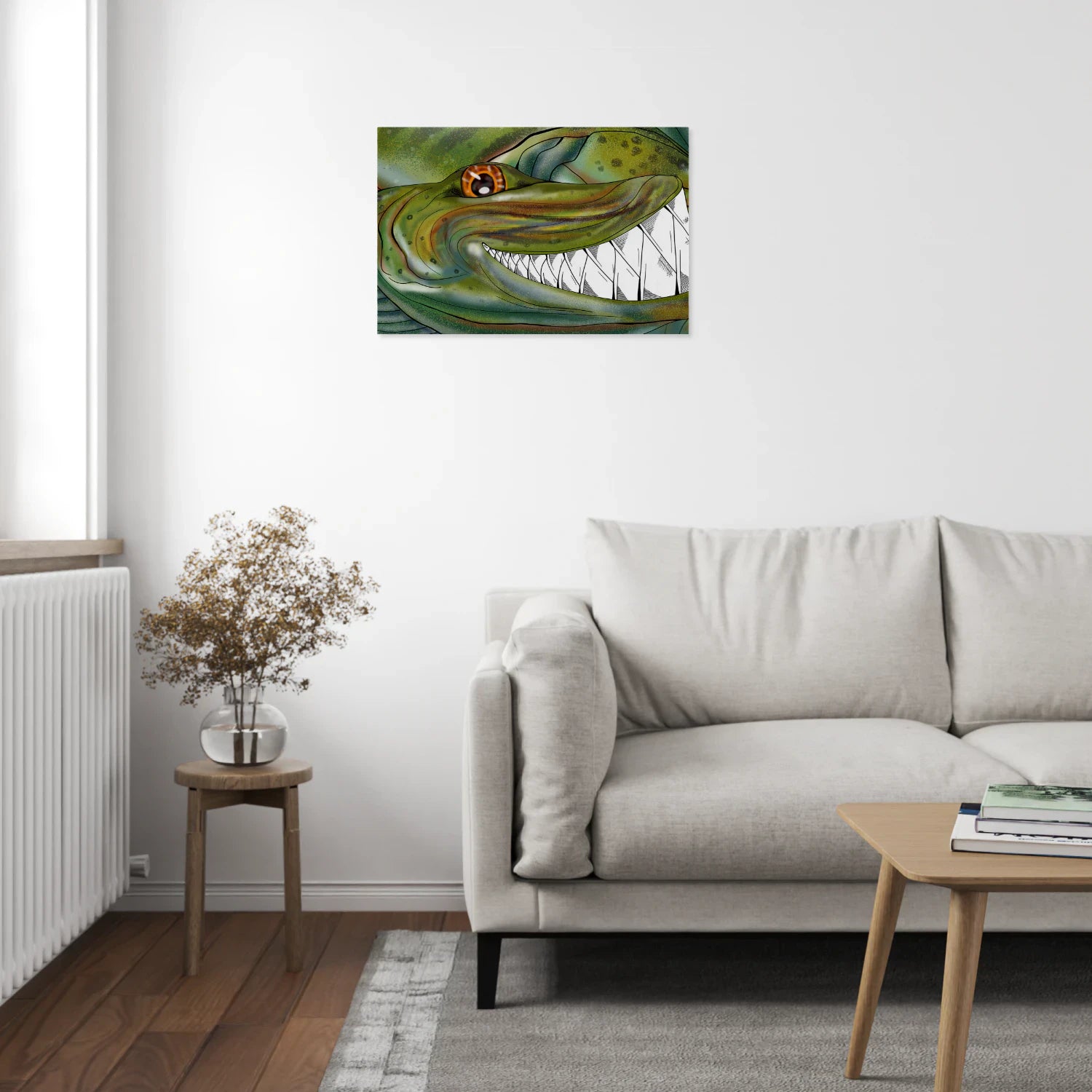 Funny Musky fishing art Matte Canvas Muskellunge wall art