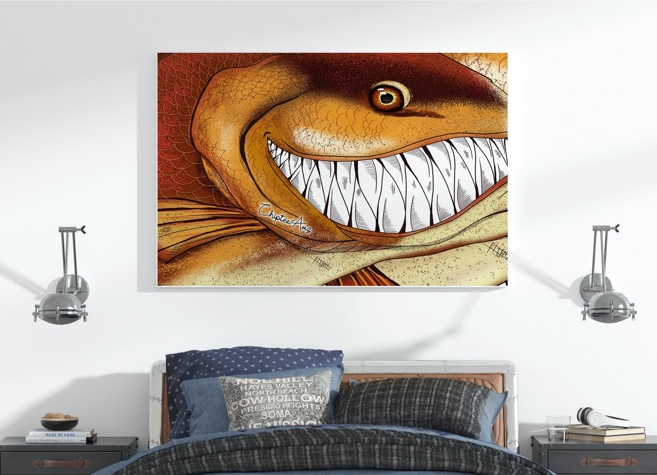 Funny Redfish fishing art Matte Canvas Redfish wall art