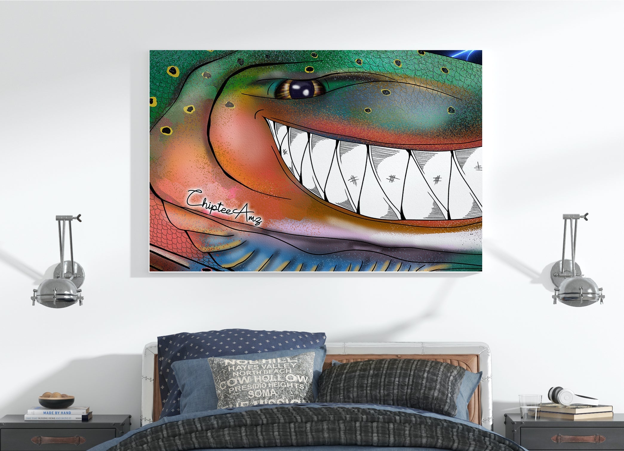 Trout fly fishing art Matte Canvas Rainbow trout fish wall art