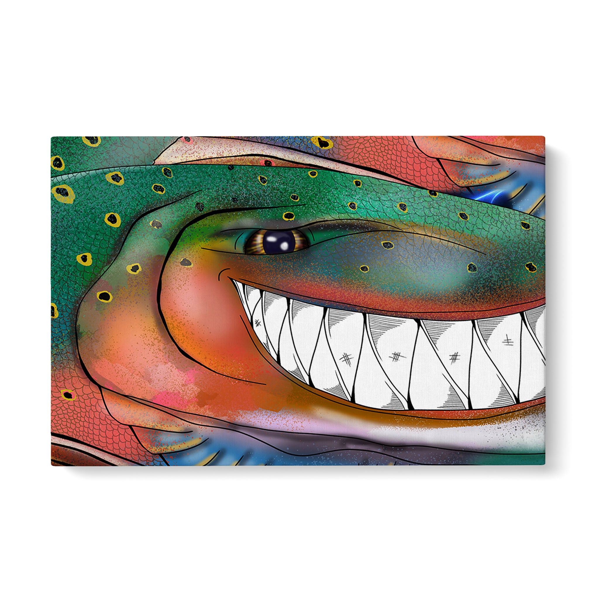 Trout fly fishing art Matte Canvas Rainbow trout fish wall art