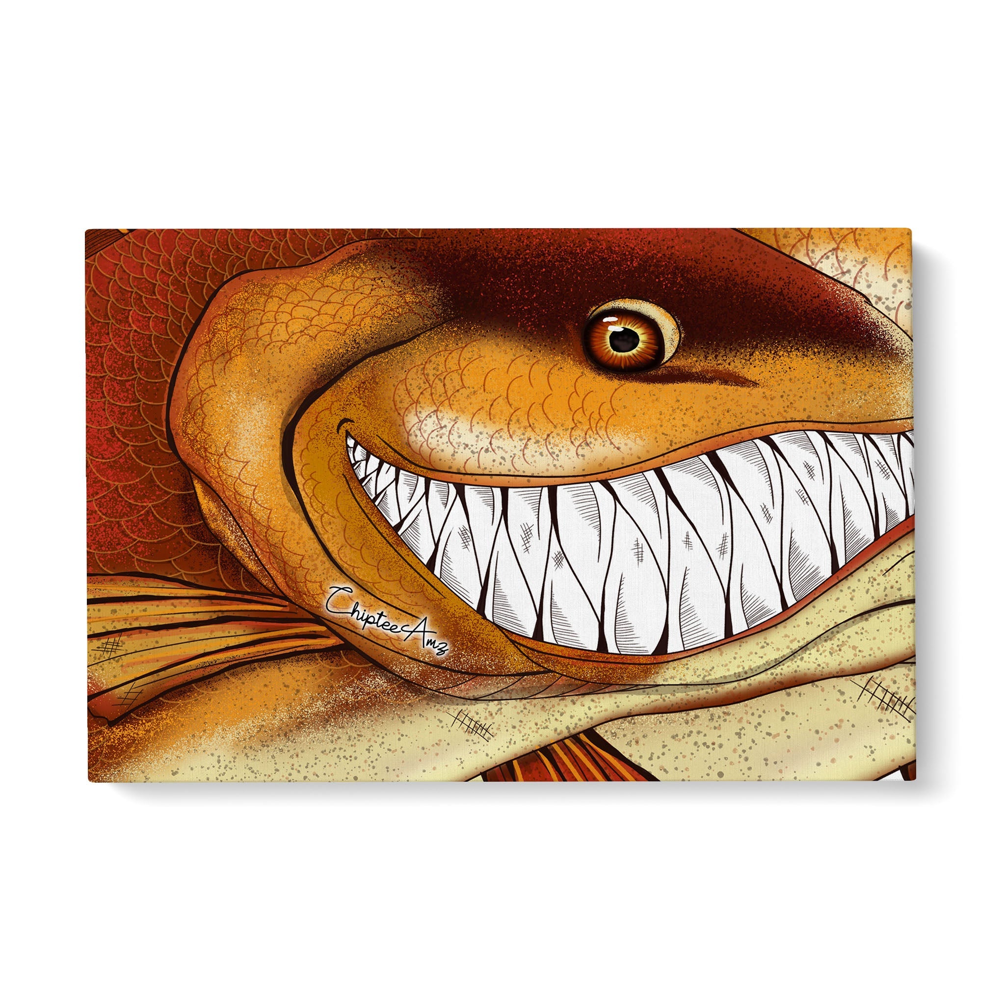 Funny Redfish fishing art Matte Canvas Redfish wall art