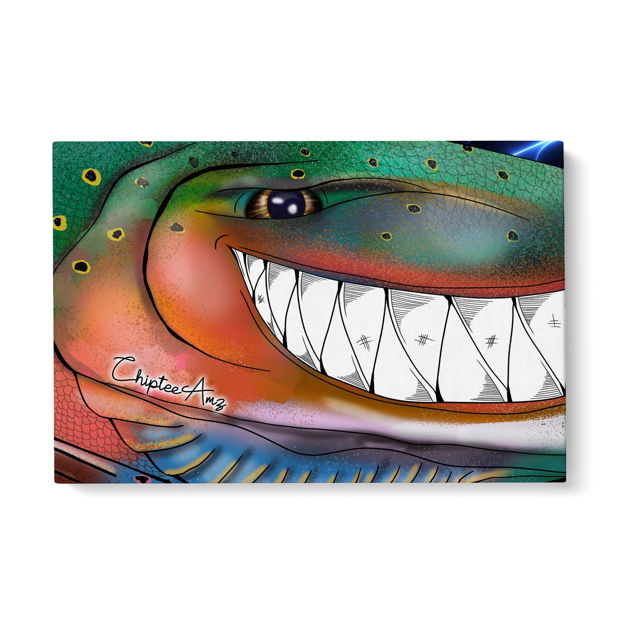 Trout fly fishing art Matte Canvas Rainbow trout fish wall art