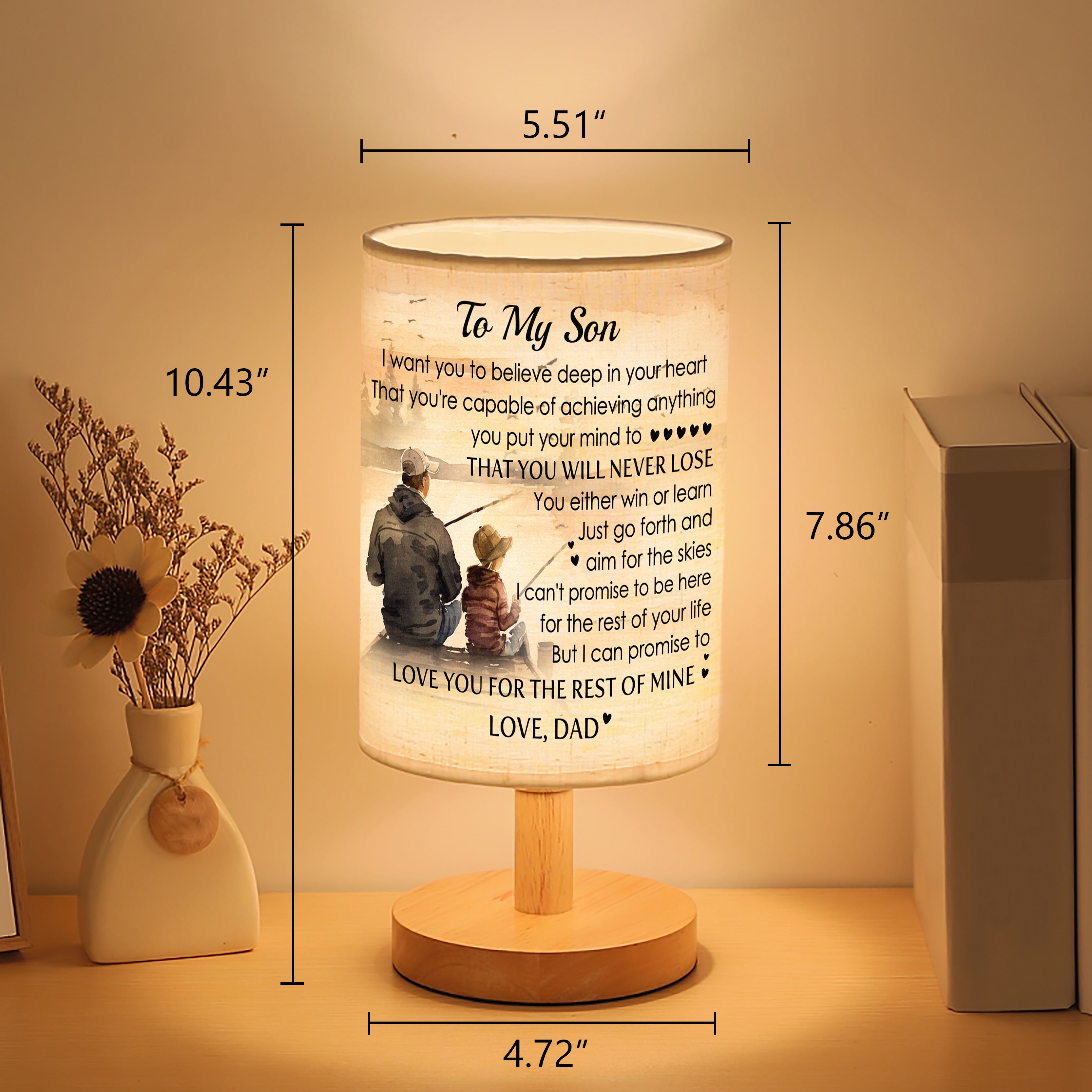 Father Son Fishing Table Lamp Son Gifts from Dad, Father and Son Fishing Lamp gift for Son