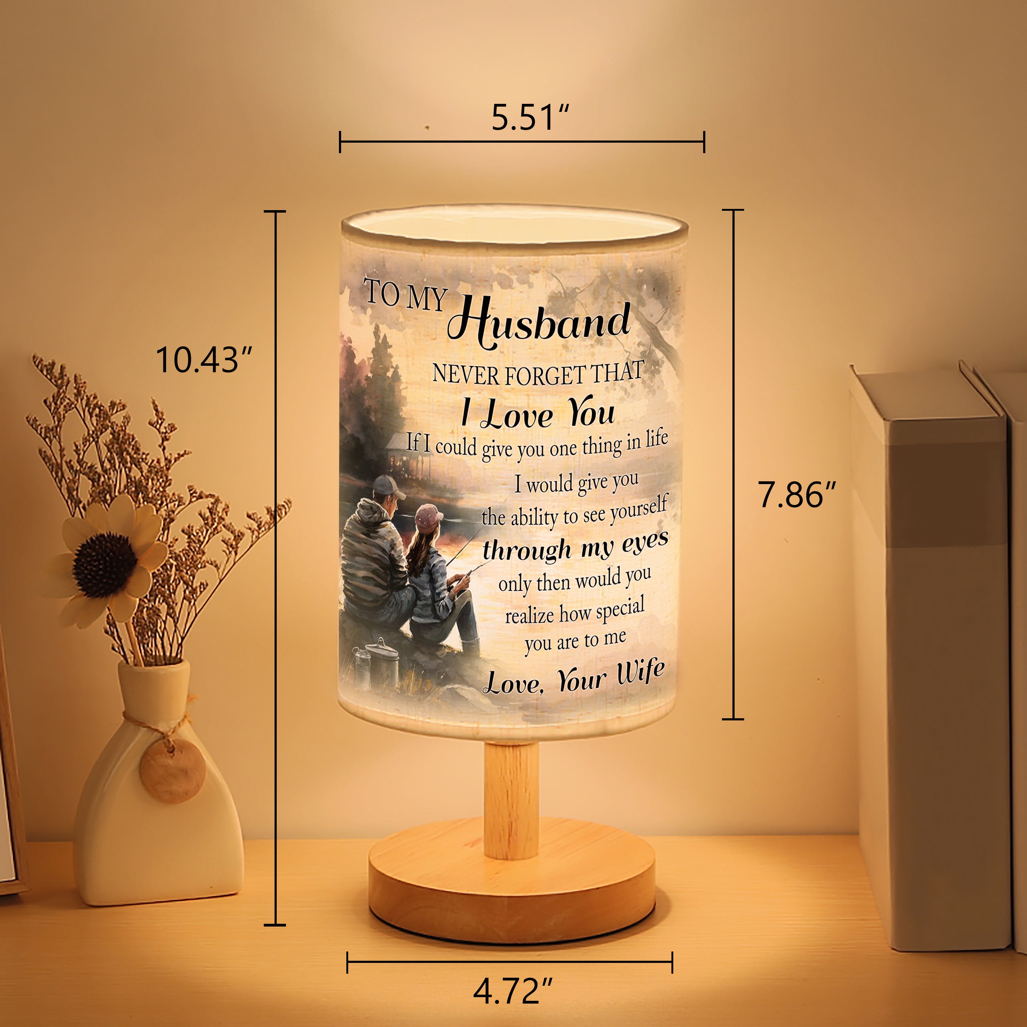Husband Wife Fishing Table Lamp Gifts for Husband from Wife, Husband and Wife Fishing Lamp