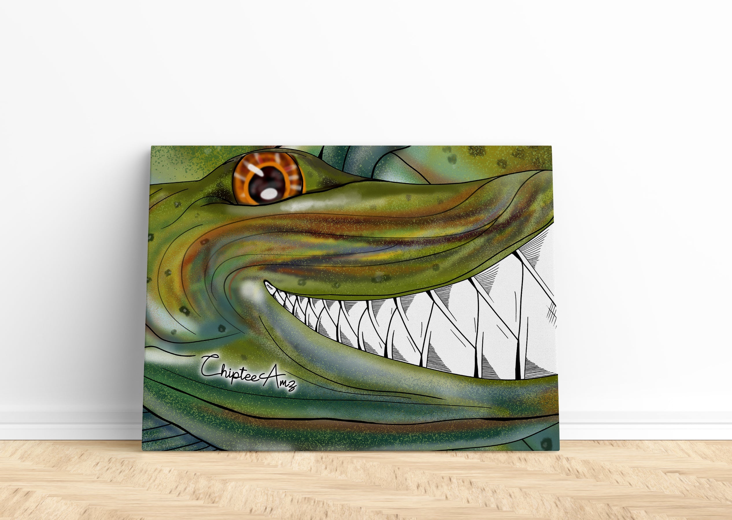 Funny Musky fishing art Matte Canvas Muskellunge wall art