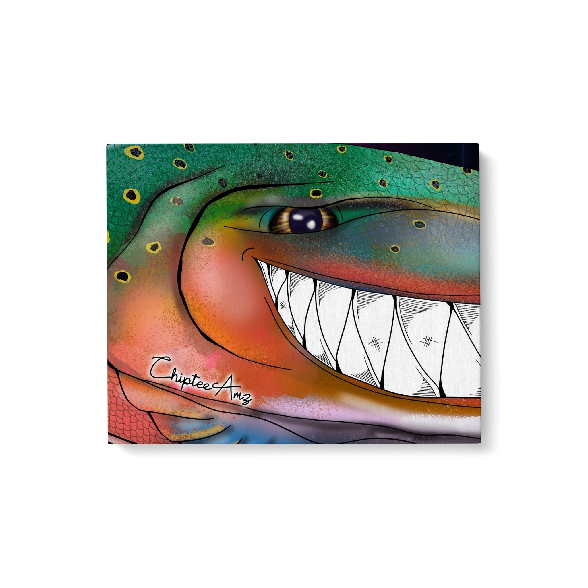 Trout fly fishing art Matte Canvas Rainbow trout fish wall art