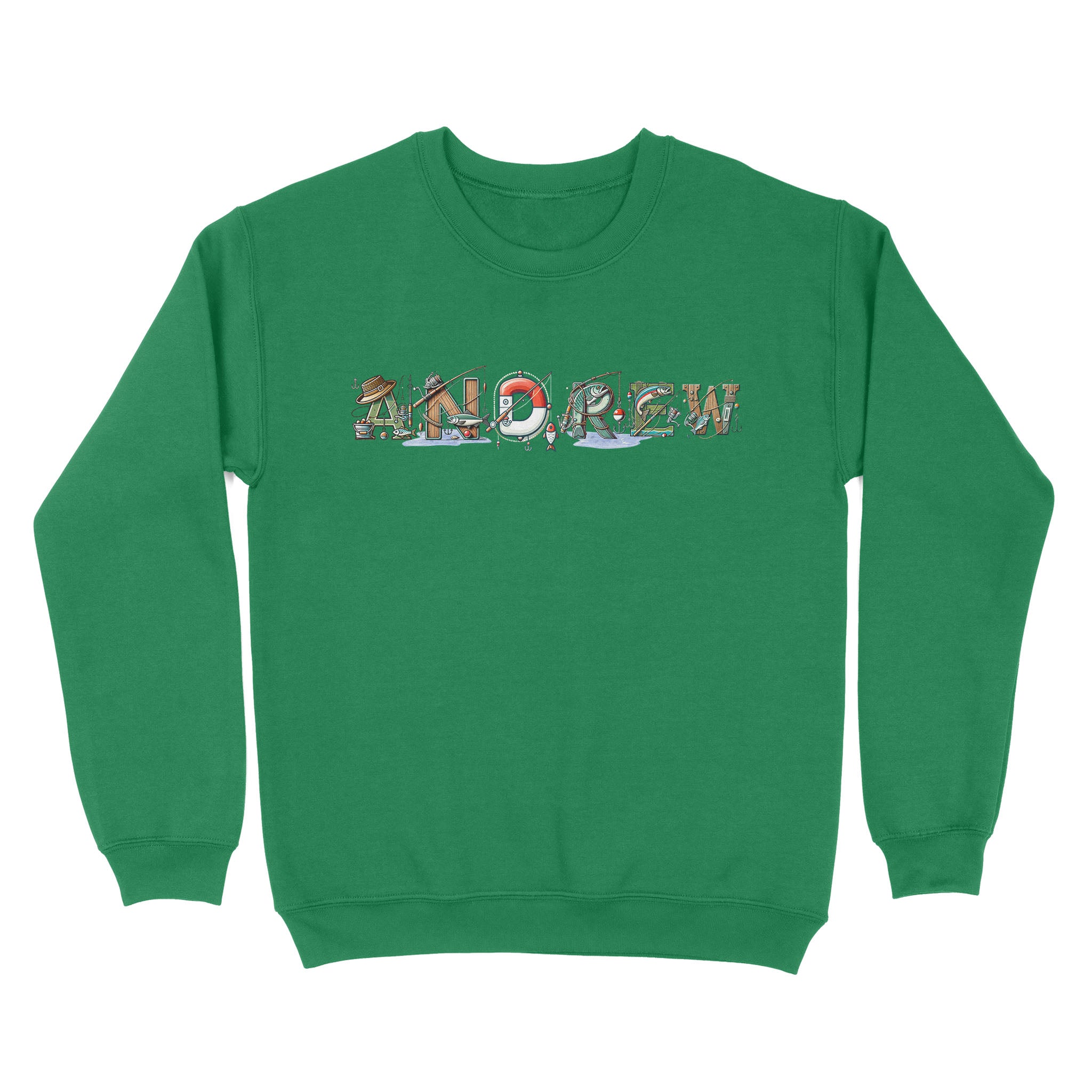 Personalized custom name fishing shirt for fisherman Unisex Sweatshirt