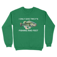 Load image into Gallery viewer, Funny fishing shirt - I only give two f&#39;s Unisex Sweatshirt
