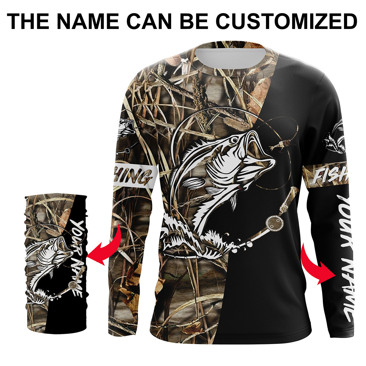 Beautiful bass fishing tournament UV protection shirt customize name fishing personalized gift